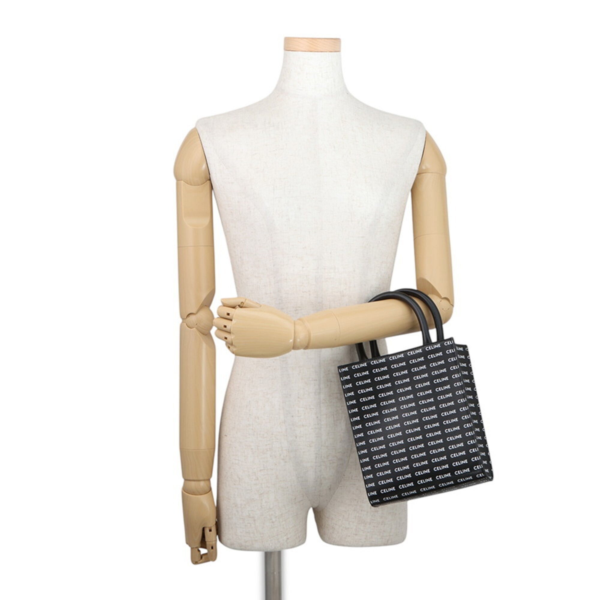 Celine Black White Leather Handbag Shoulder Bag (Pre-Owned)