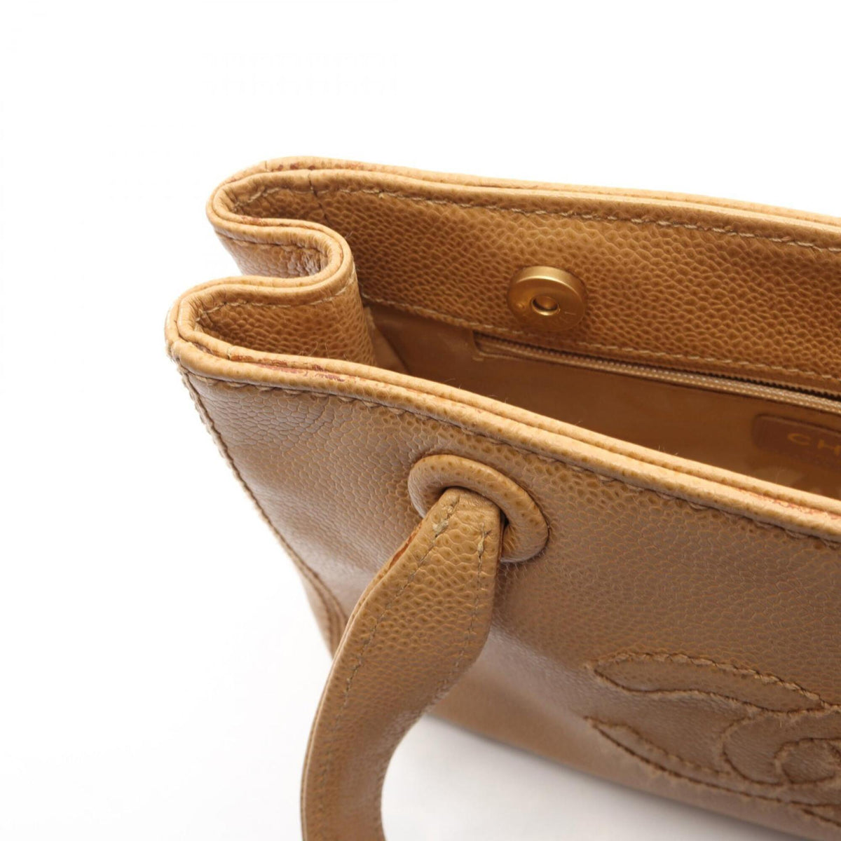 Chanel Beige Leather Handbag (Pre-Owned)