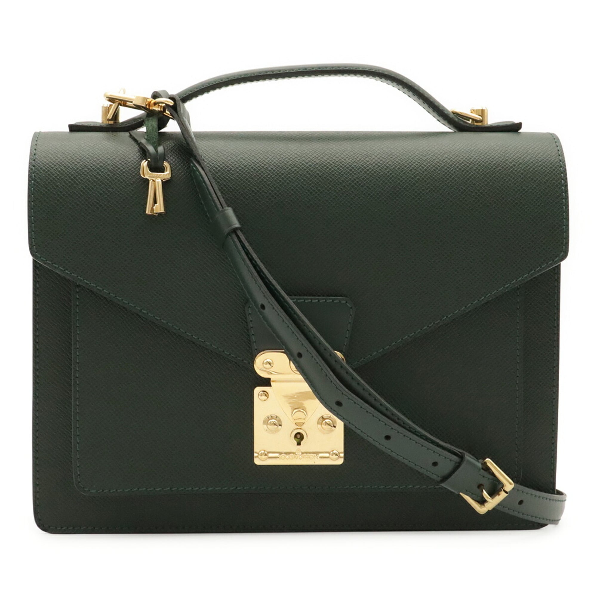Louis Vuitton Episea Green Taiga Leather Handbag Shoulder Bag (Pre-Owned)