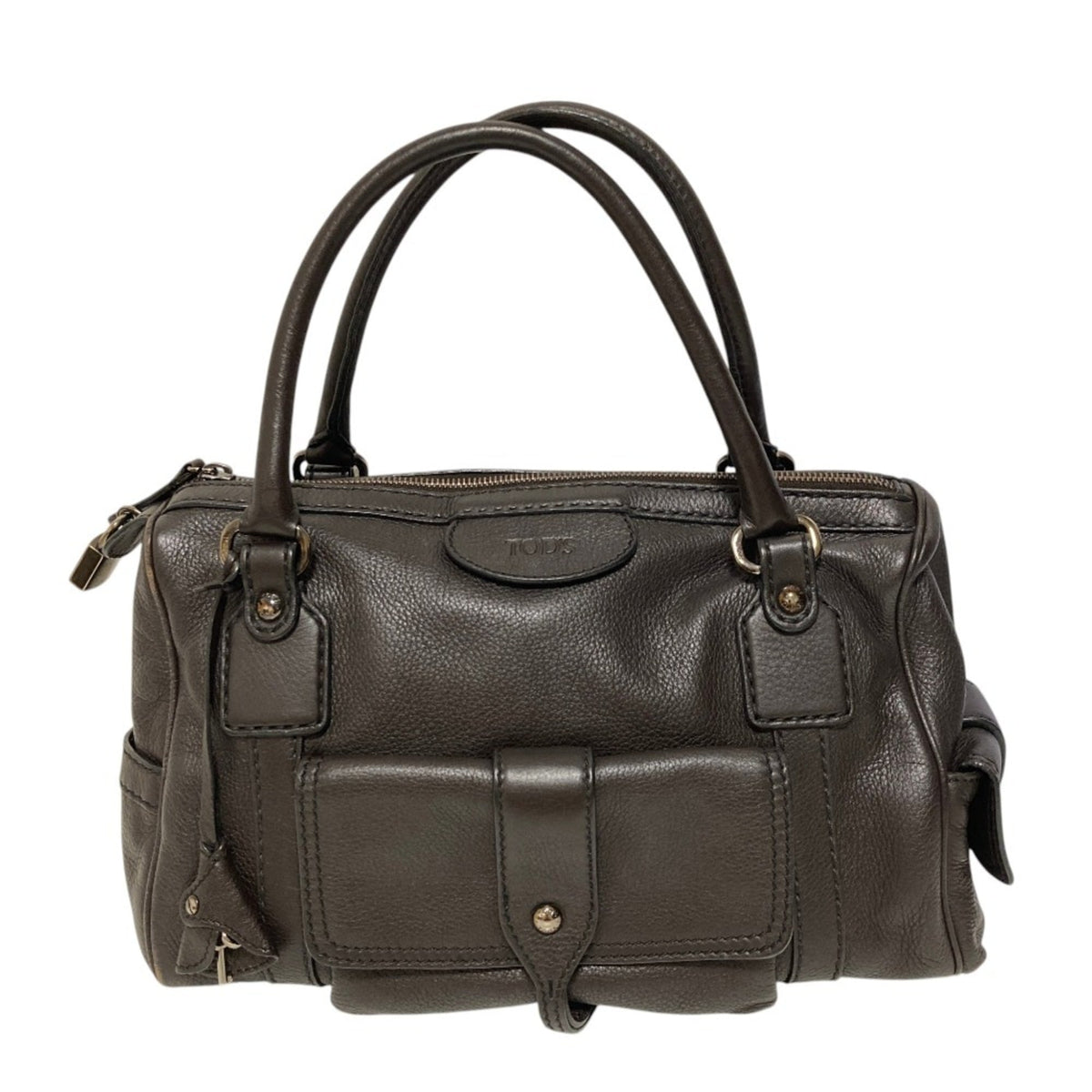 Tod's Brown Leather Boston Bag Handbag (Pre-Owned)