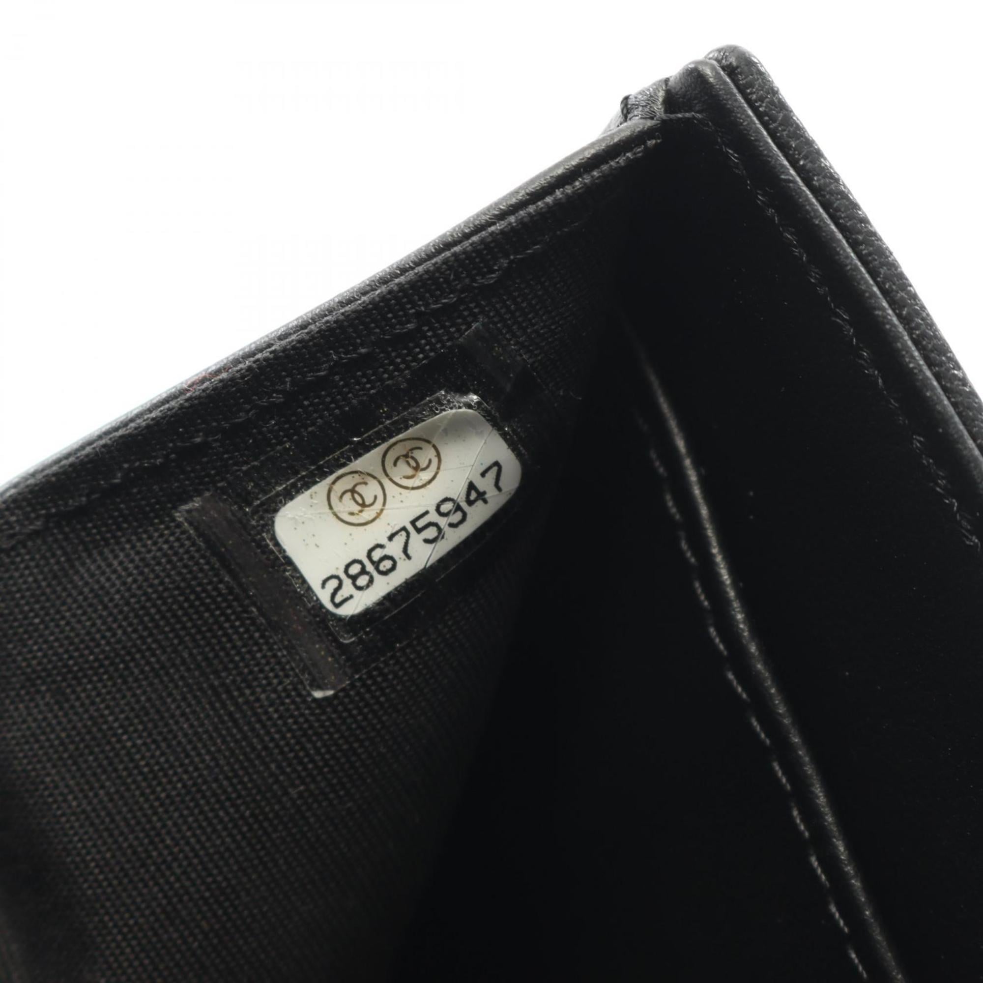 Chanel Black Leather Wallet (Tri-Fold) (Pre-Owned)
