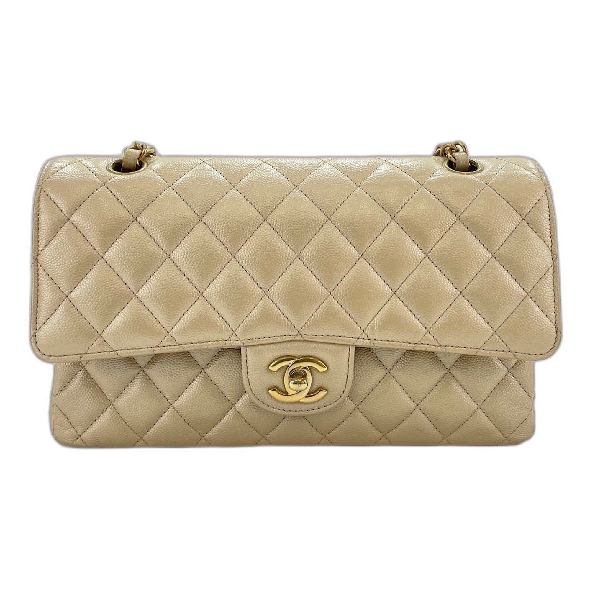 Chanel Matelasse Beige Shoulder Bag (Pre-Owned)