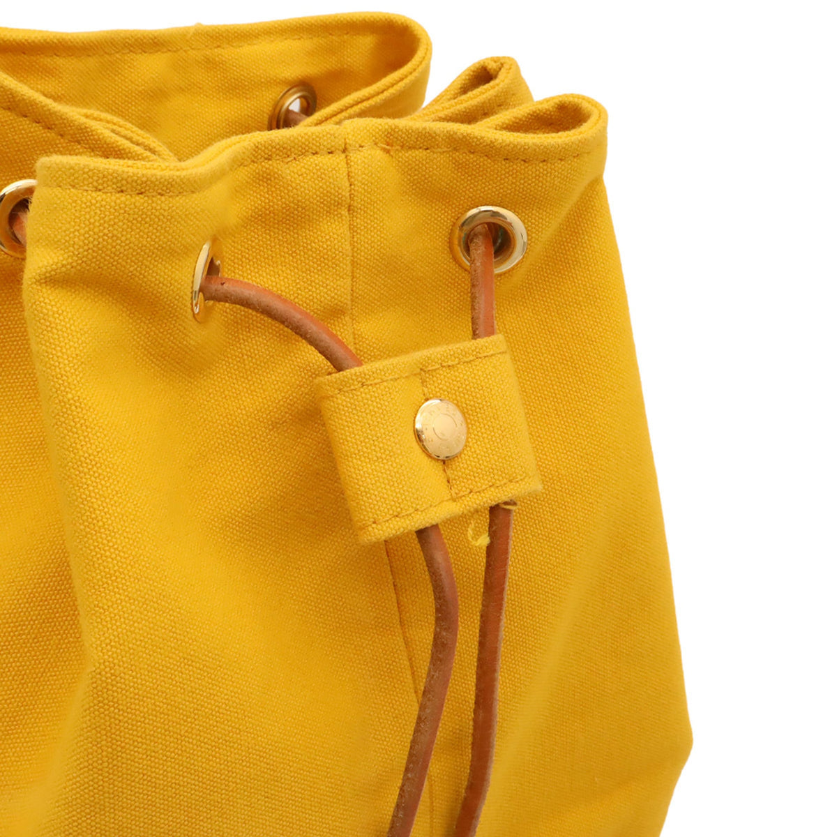 Hermes Yellow Canvas Leather Shoulder Bag (Pre-Owned)