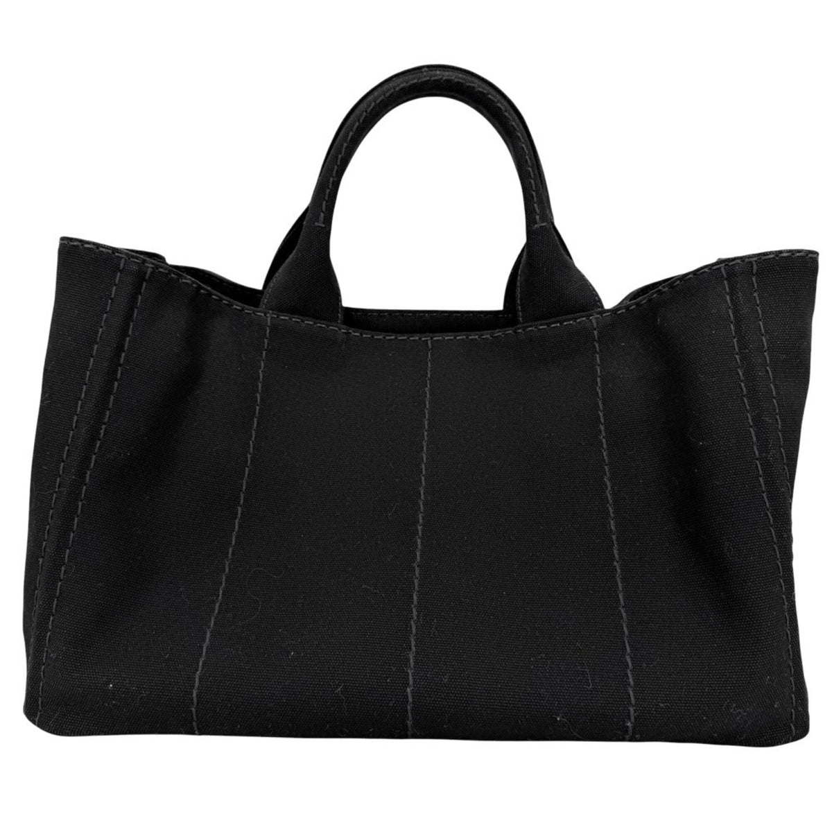 Prada Black Canvas Handbag Shoulder Bag Tote Bag (Pre-Owned)