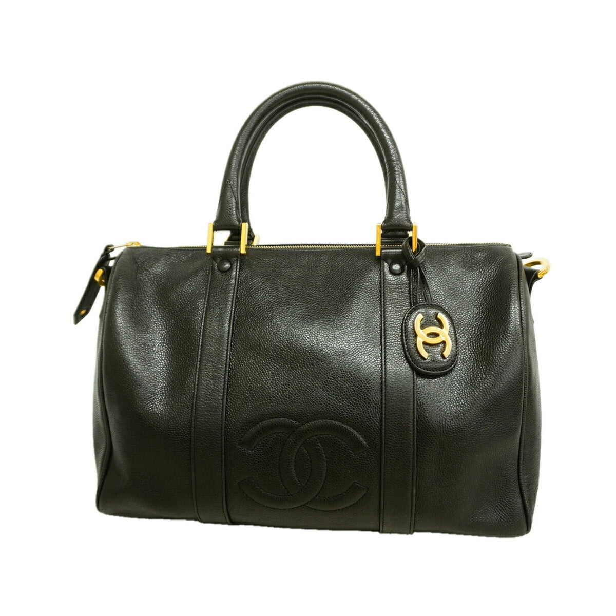 Chanel Black Grained Calfskin Boston Bag (Pre-Owned)