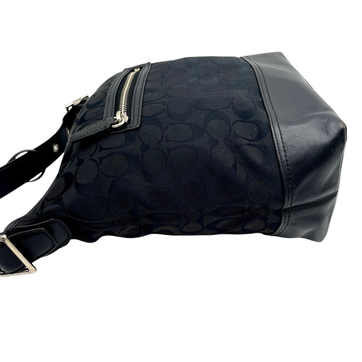 Coach Black Canvas Leather Crossbody Bag Shoulder Bag (Pre-Owned)