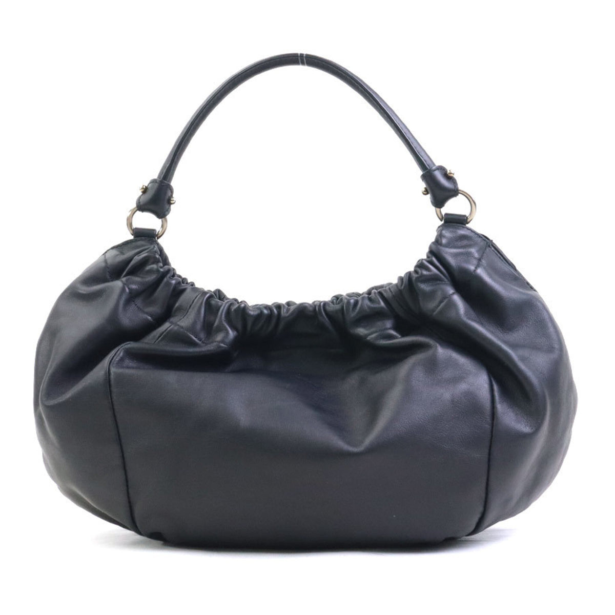 Salvatore Ferragamo Black Leather Shoulder Bag (Pre-Owned)