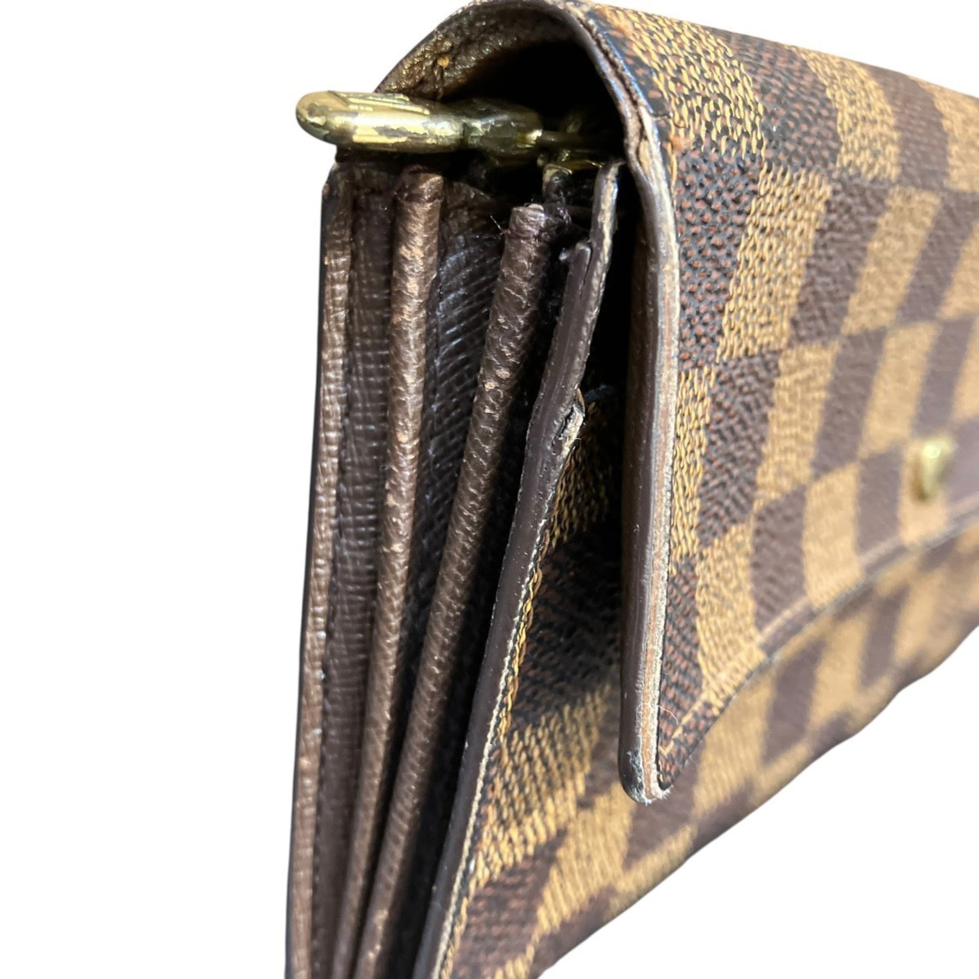 Louis Vuitton Damier Damier Canvas Ebene Long Wallet (Bi-Fold) (Pre-Owned)