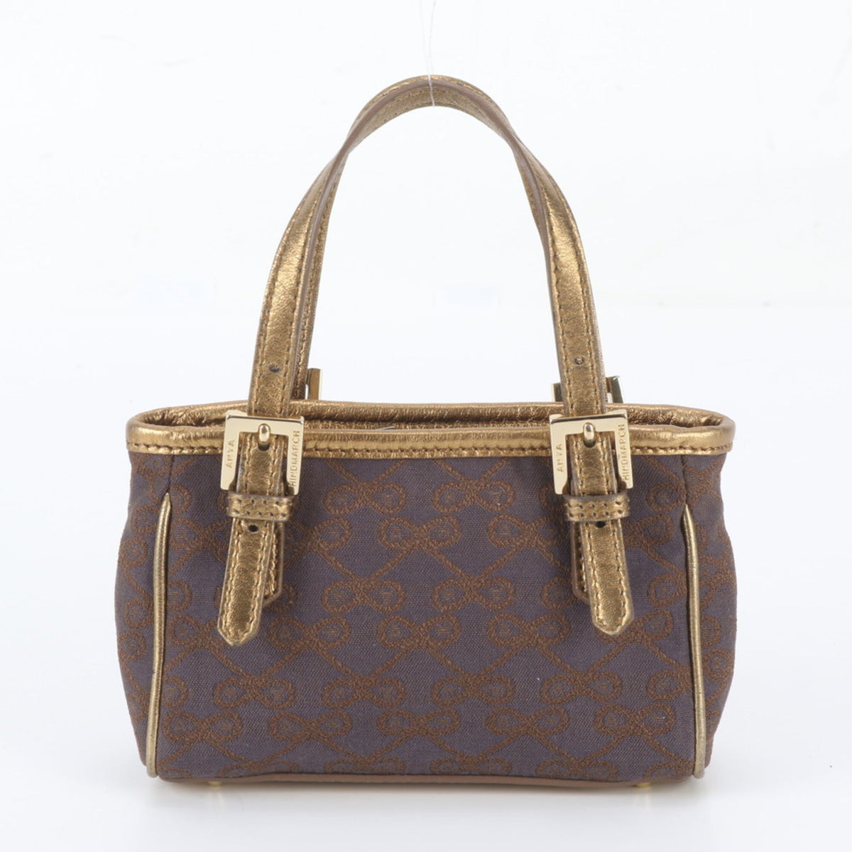Anya Hindmarch Brown Leather Canvas Handbag Tote Bag (Pre-Owned)
