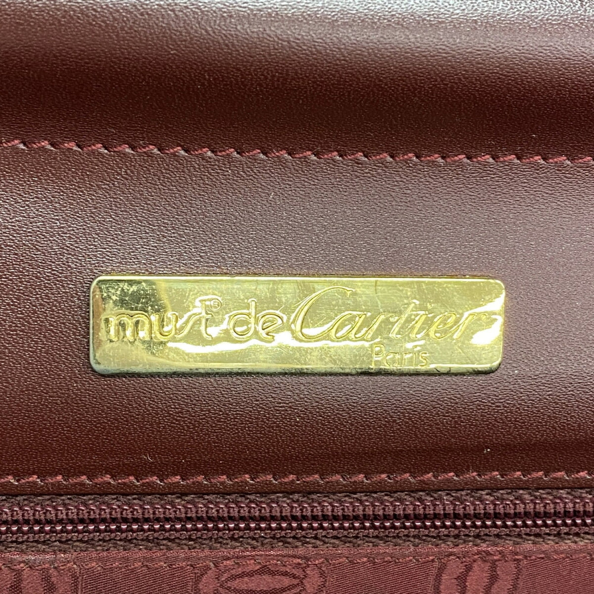 Cartier Bordeaux Leather Clutch Bag (Pre-Owned)