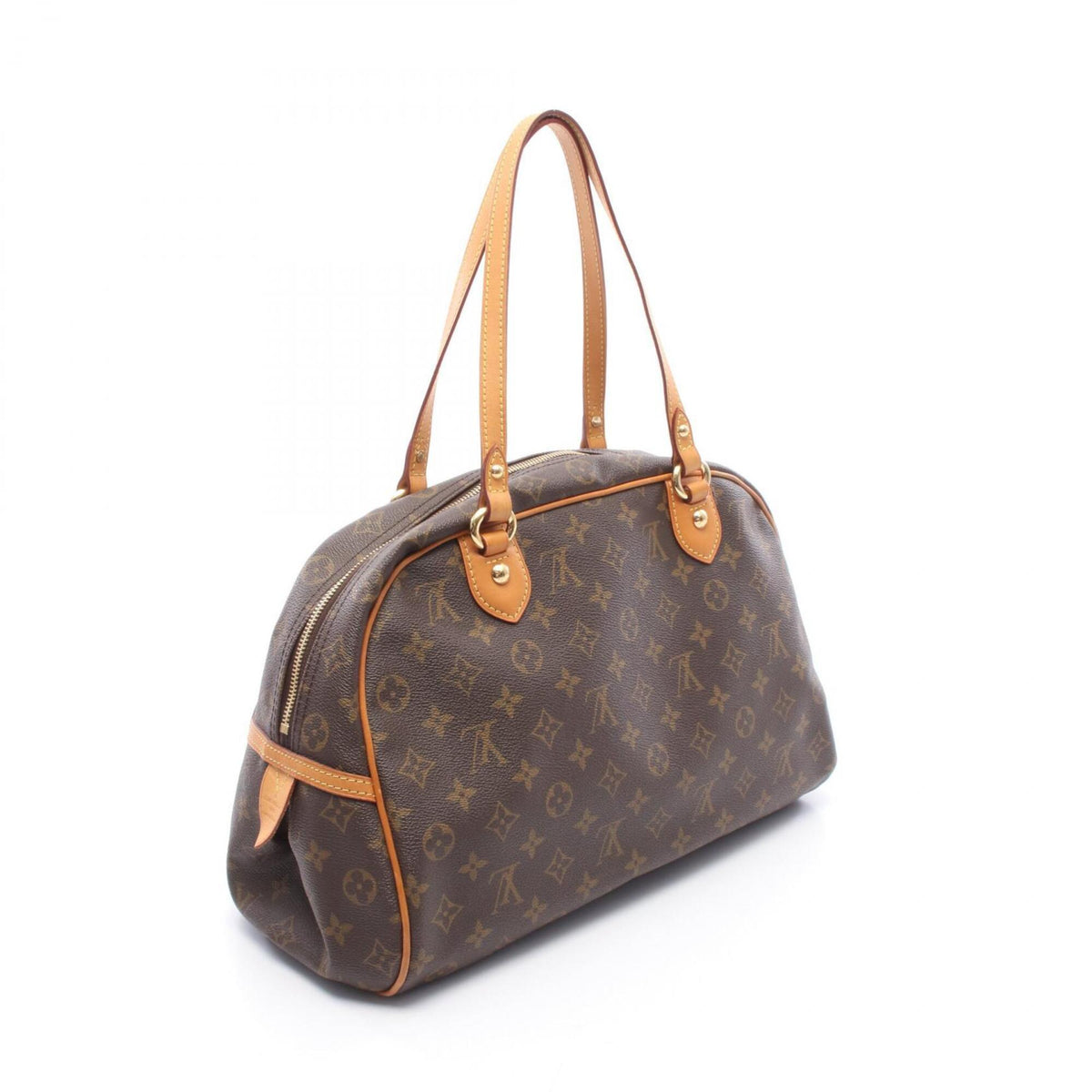Louis Vuitton Brown Monogram Coated Canvas Leather Handbag Shoulder Bag (Pre-Owned)