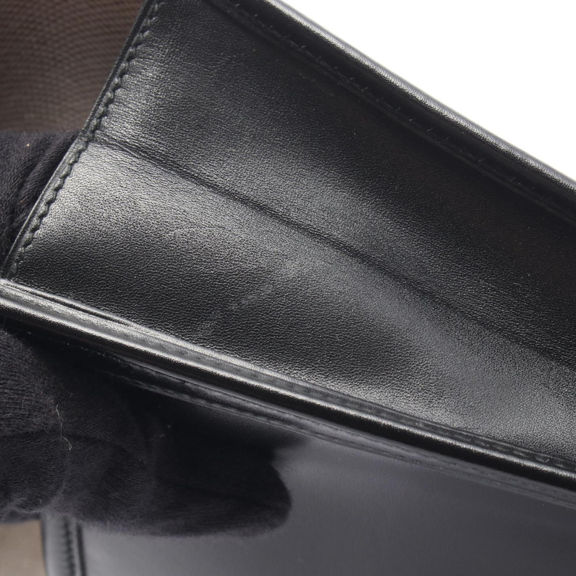 Hermes Black Box Calf Leather Clutch Bag Handbag (Pre-Owned)