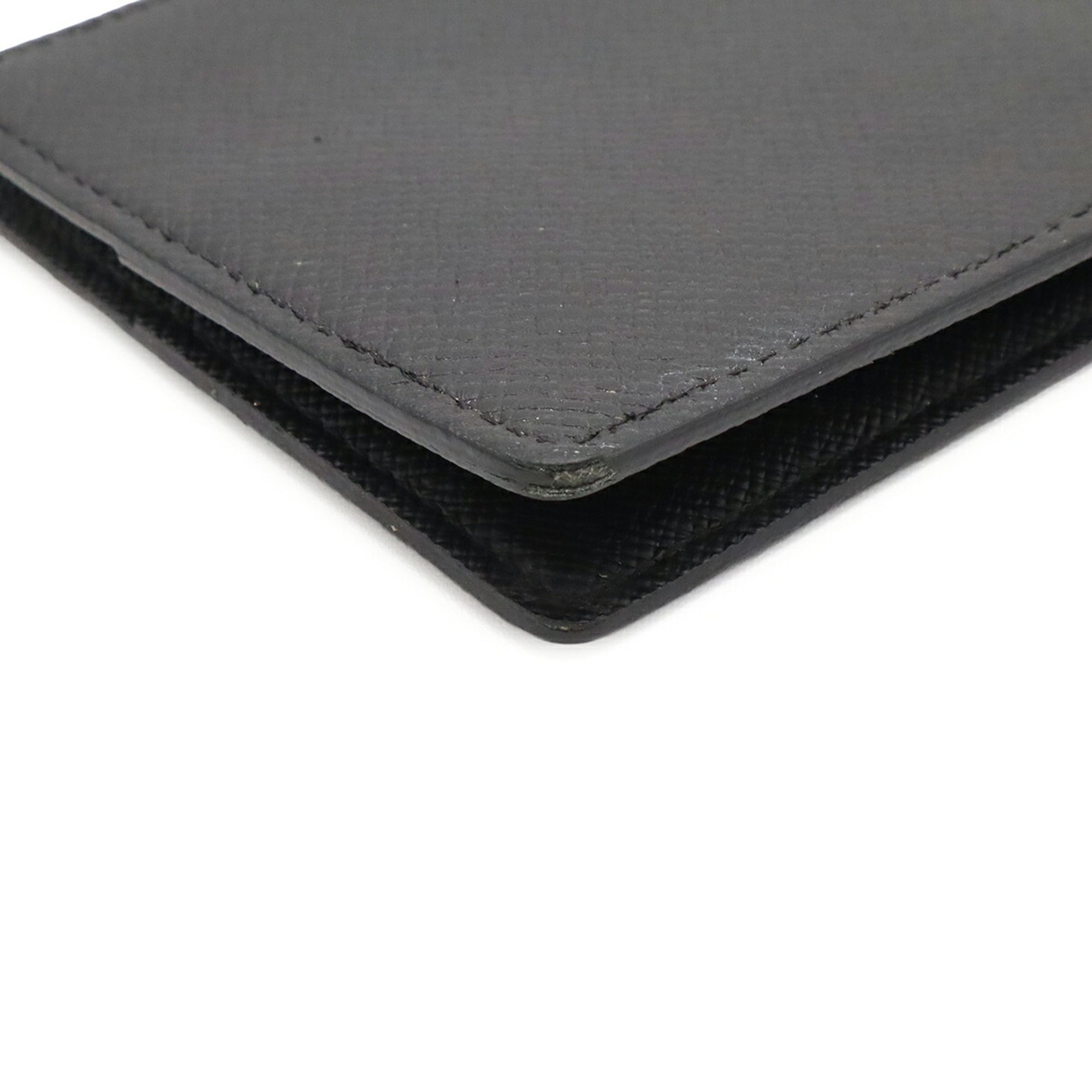 Louis Vuitton Black Galle Noir White Leather Bill Wallet (Bi-Fold) (Pre-Owned)