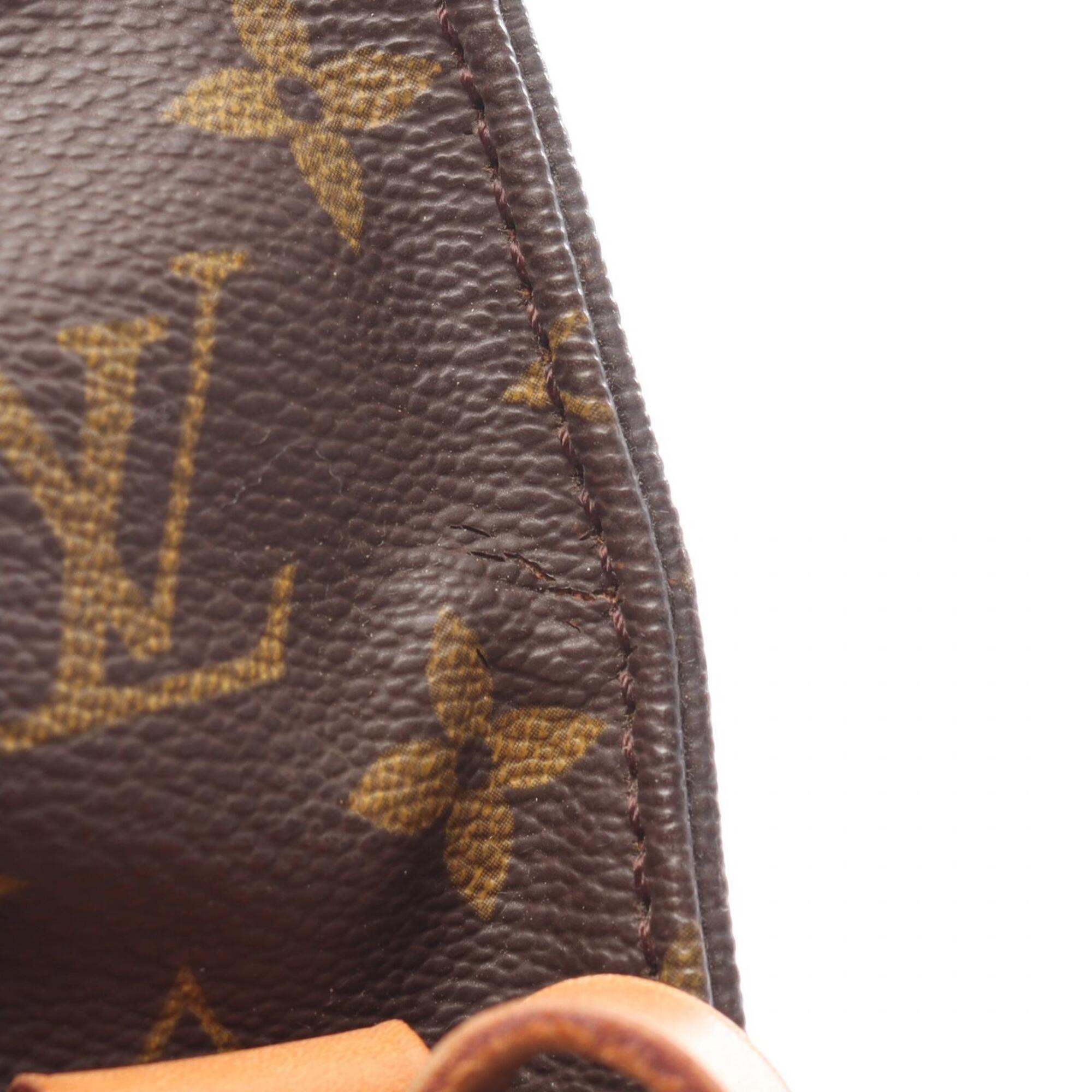 Louis Vuitton Brown Coated Canvas Leather Handbag Shoulder Bag (Pre-Owned)