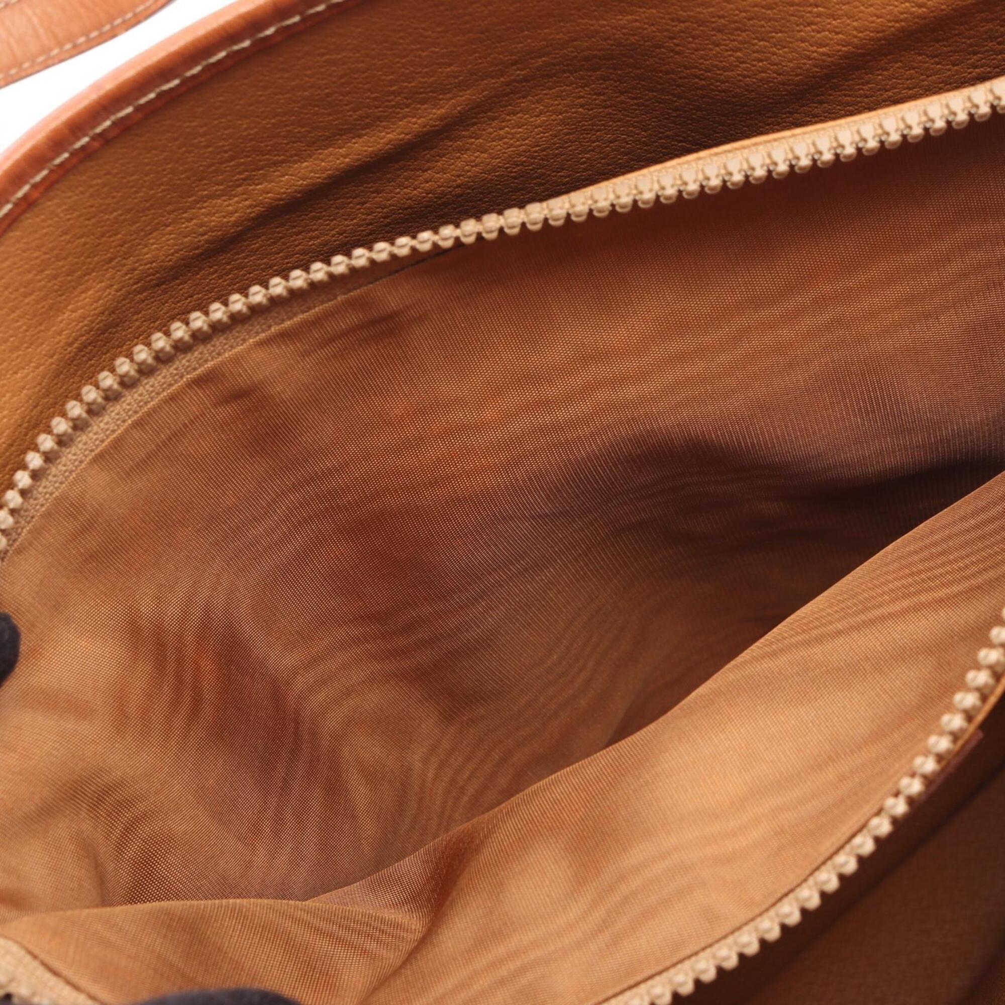 Celine Beige Brown Coated Canvas Leather Handbag Tote Bag (Pre-Owned)