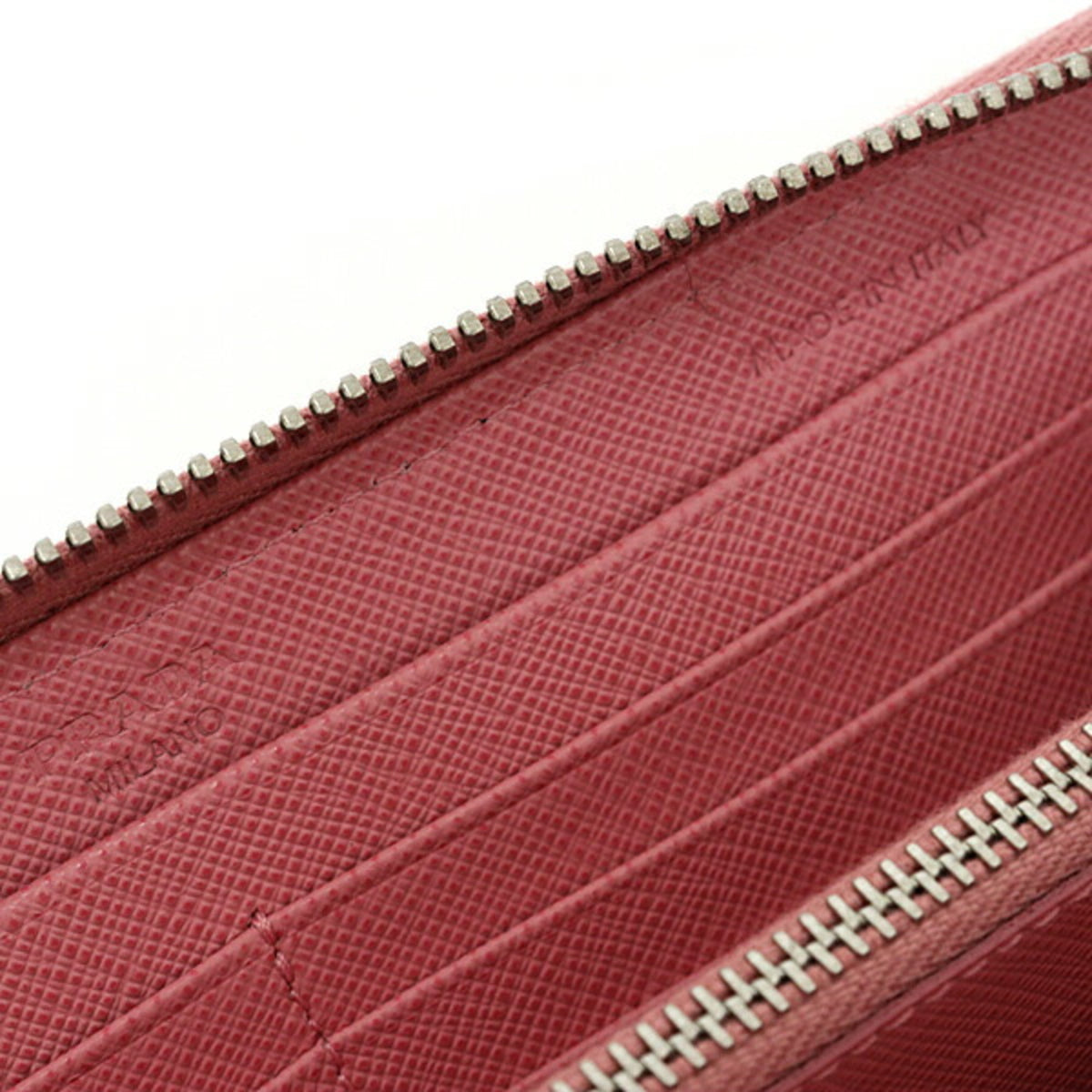 Prada Pink Saffiano Metal Long Wallet (Bi-Fold) (Pre-Owned)