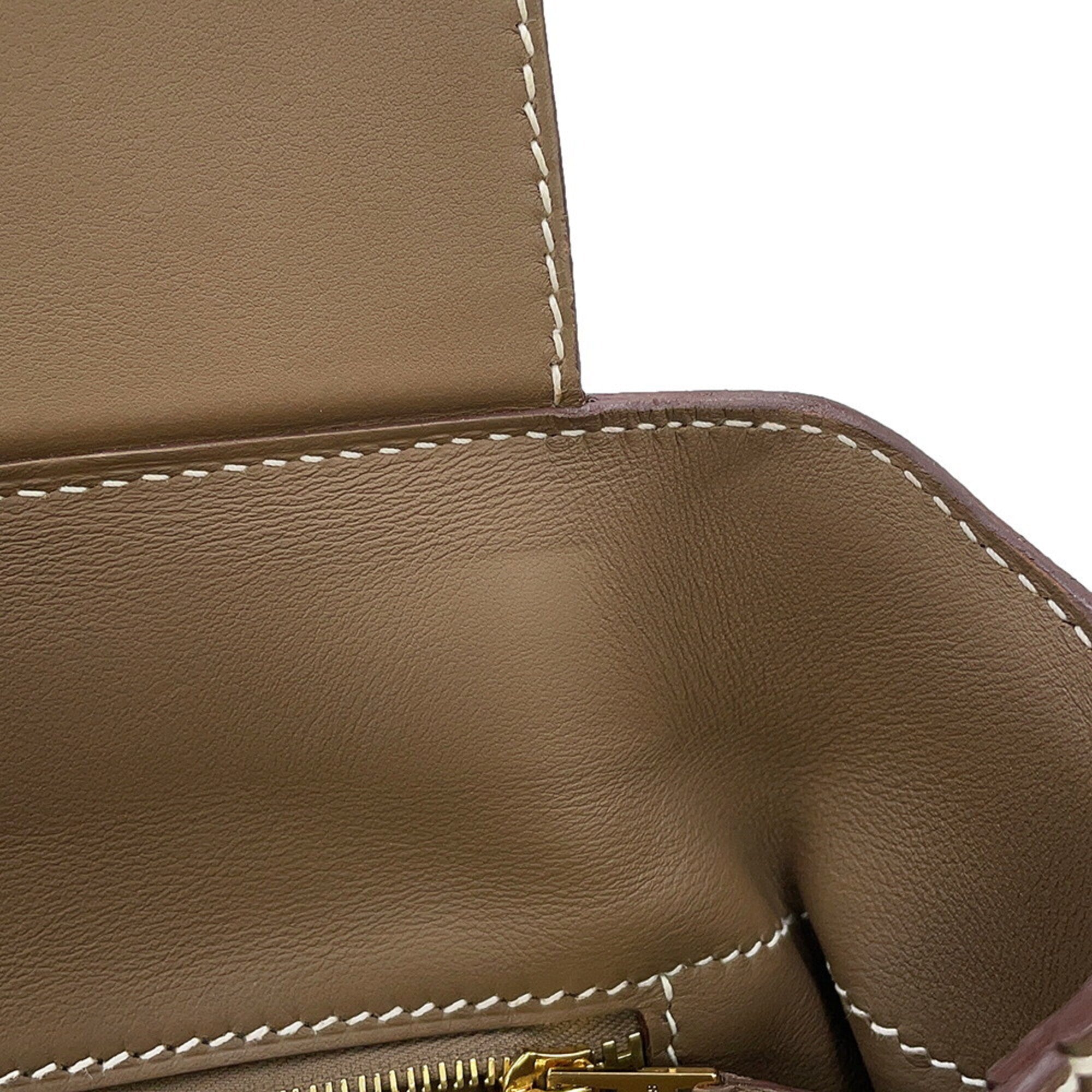 Hermes Etoupe Gray Togo Leather Swift Leather Handbag (Pre-Owned)