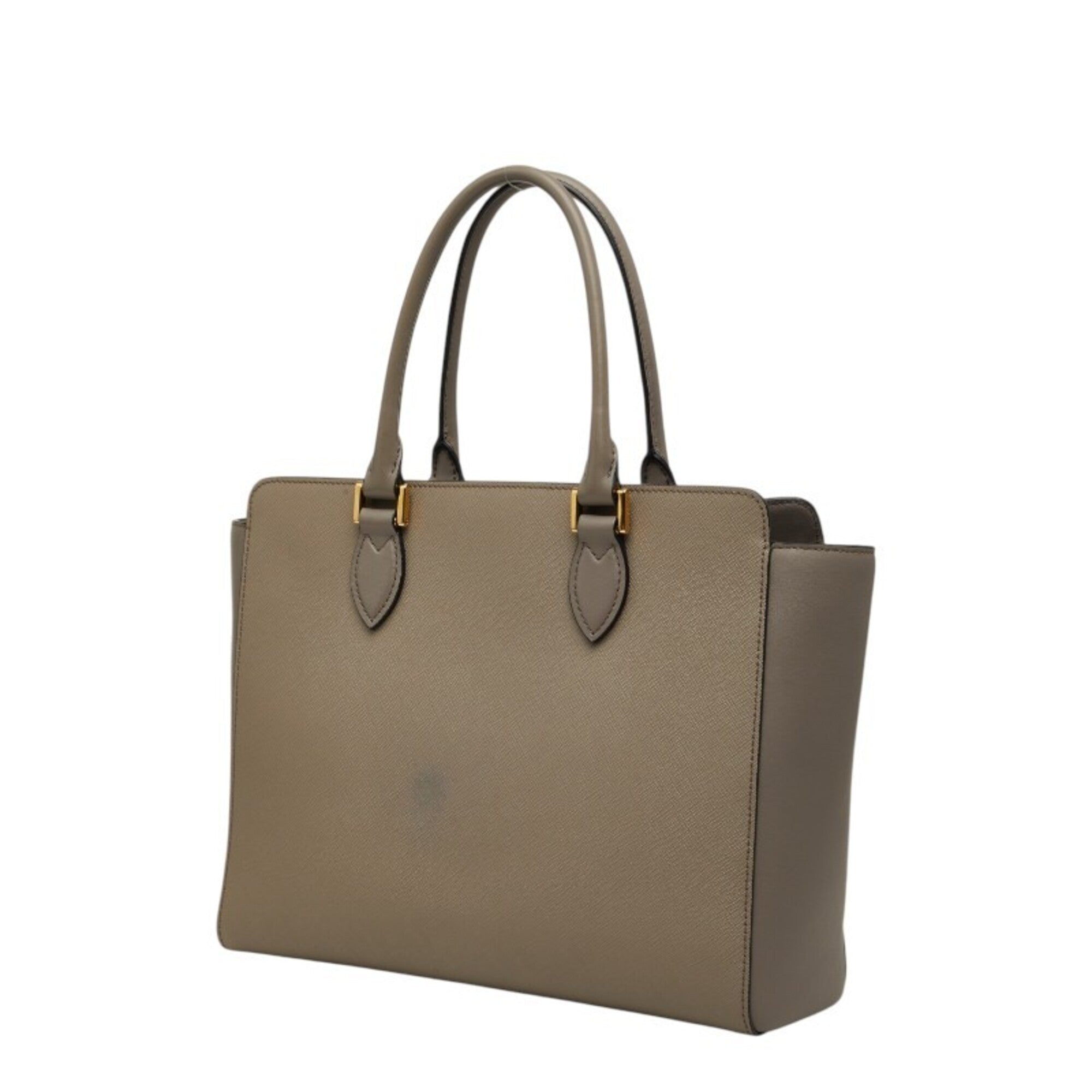 Prada Grayish Leather Handbag Shoulder Bag (Pre-Owned)
