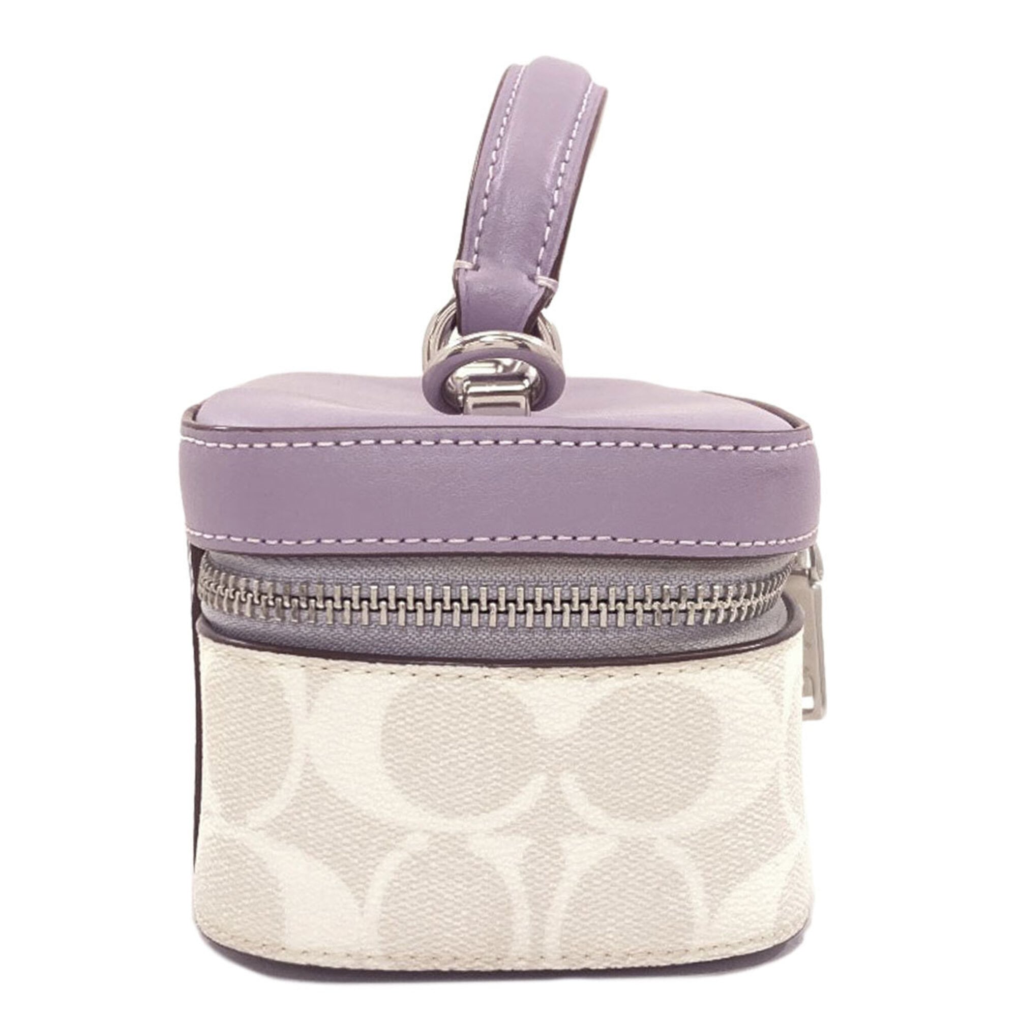 Coach Purple White Pvc Leather Handbag (Pre-Owned)