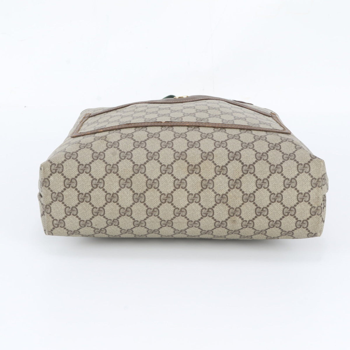 Gucci Brown Leather Coated Canvas Tote Bag (Pre-Owned)