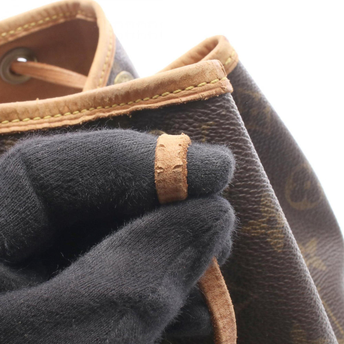 Louis Vuitton Brown Coated Canvas Leather Backpack Handbag (Pre-Owned)