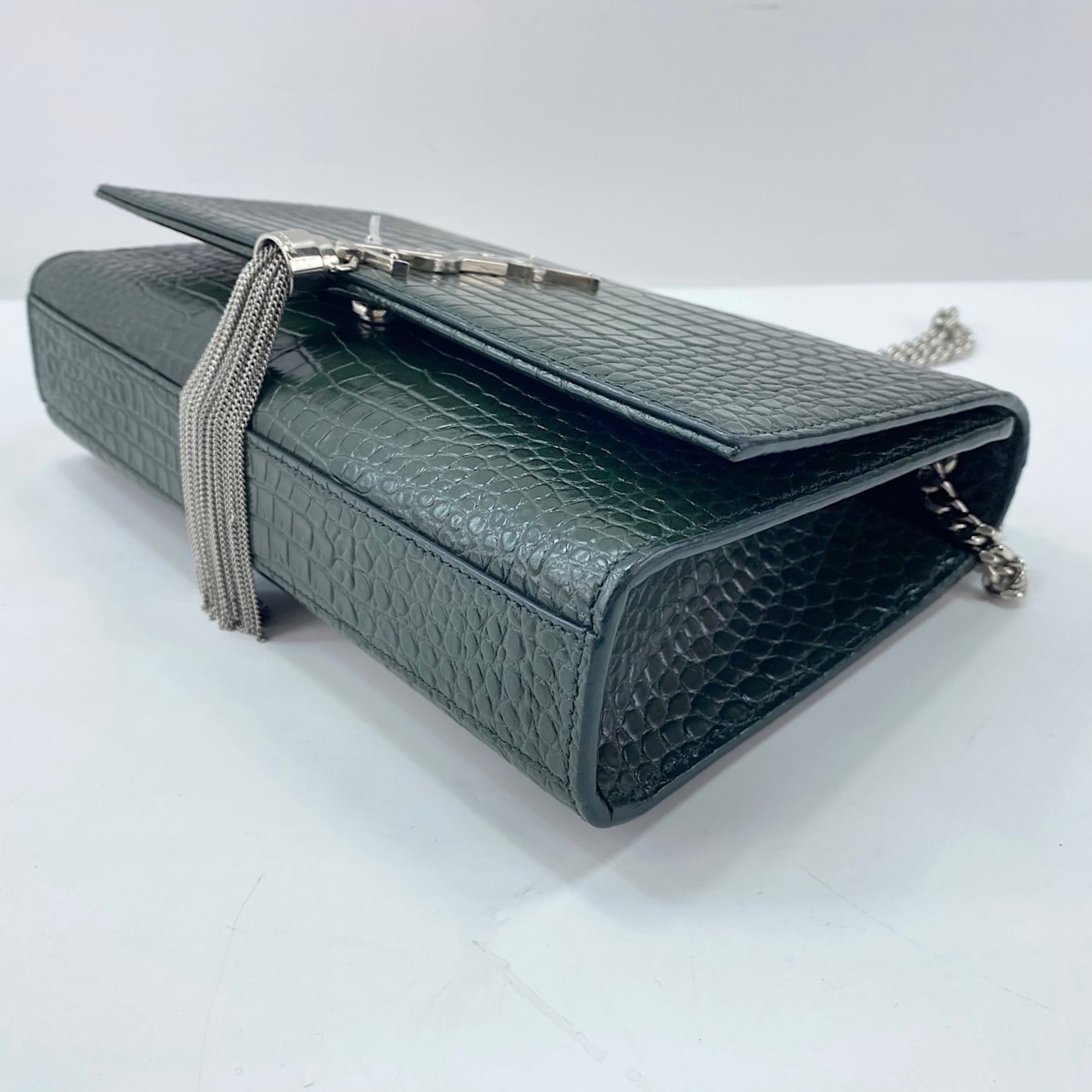 Yves Saint Laurent Green Leather Shoulder Bag (Pre-Owned)