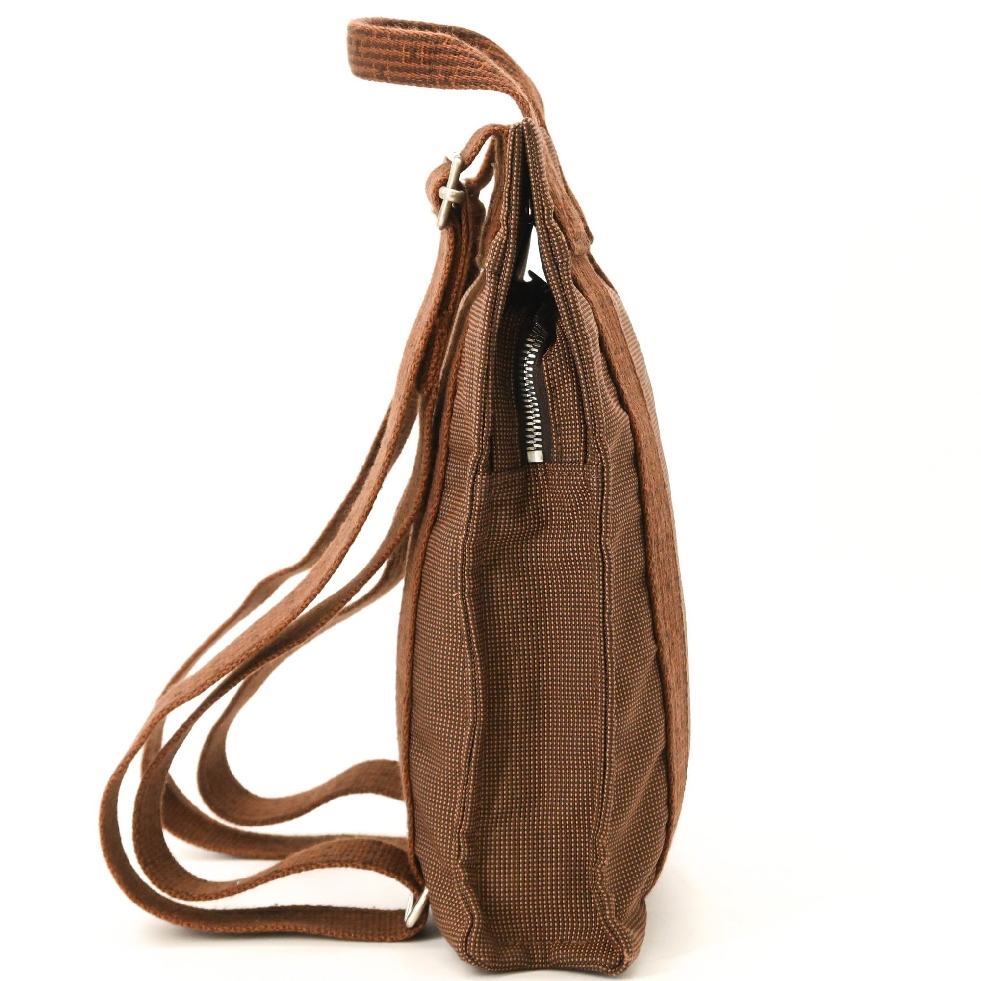 Hermes Her Line Brown Nylon Canvas Backpack (Pre-Owned)