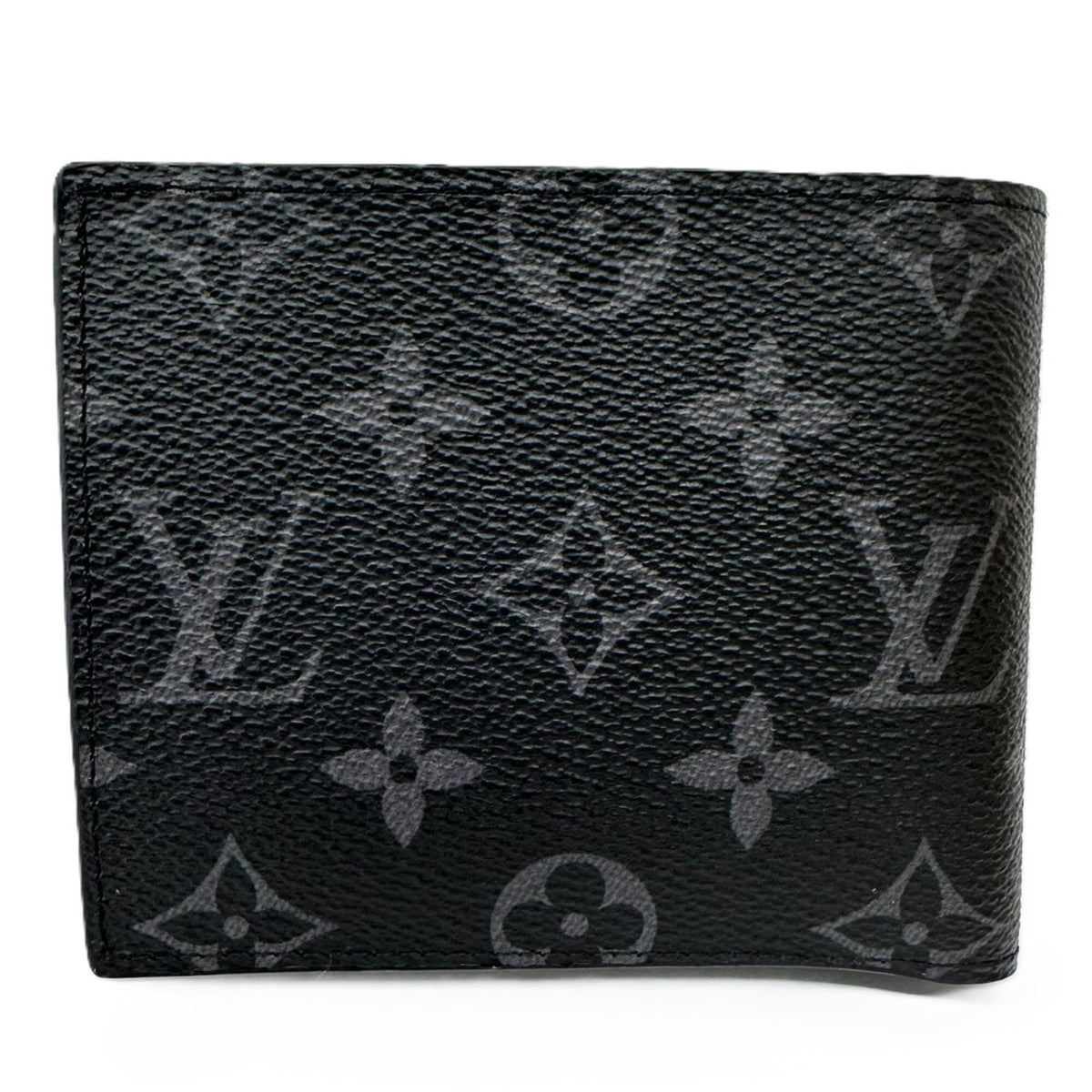 Louis Vuitton Monogram Eclipse Black Leather Wallet (Bi-Fold) (Pre-Owned)