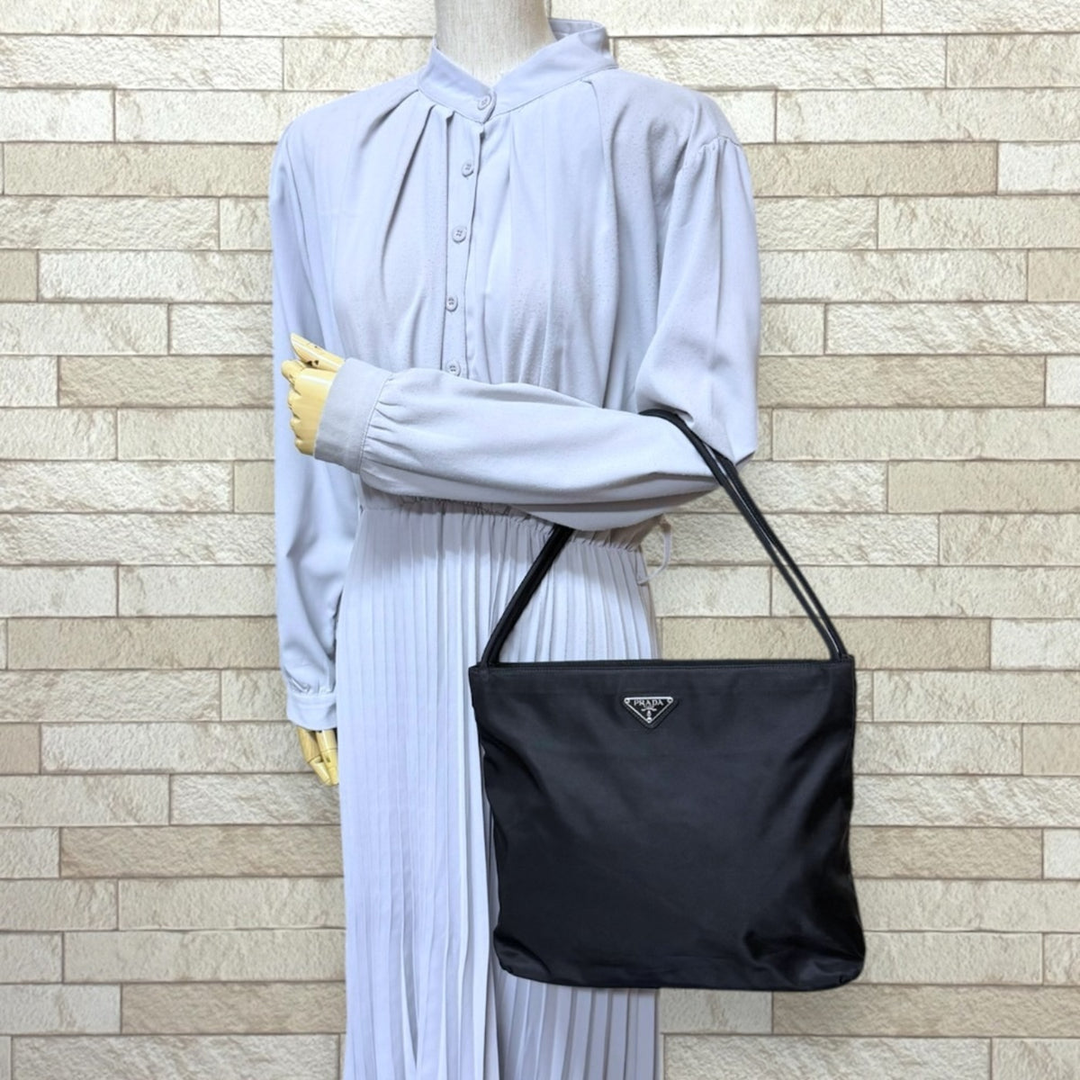 Prada Black Nero Nylon Handbag Tote Bag (Pre-Owned)