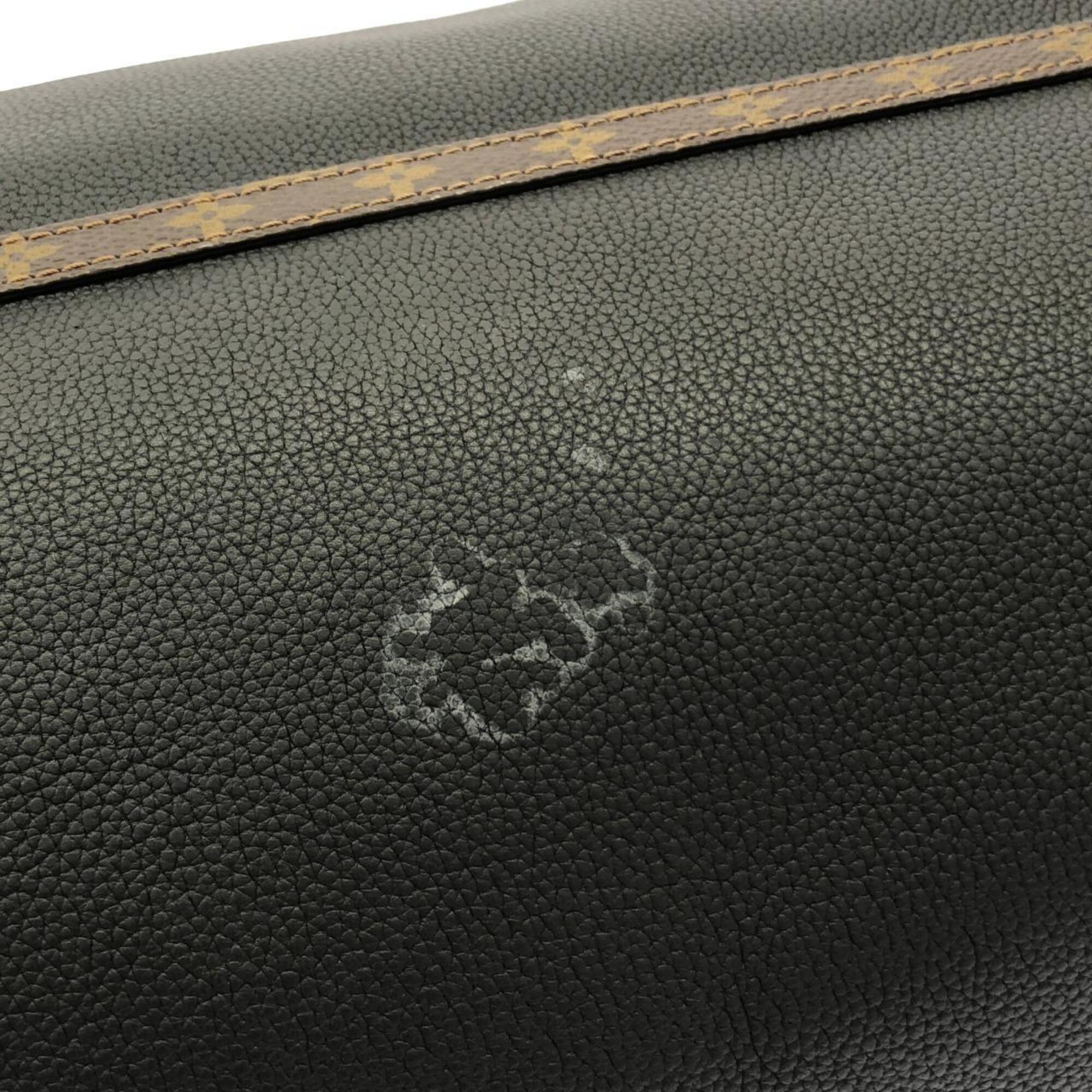 Louis Vuitton Black Leather Handbag Shoulder Bag (Pre-Owned)