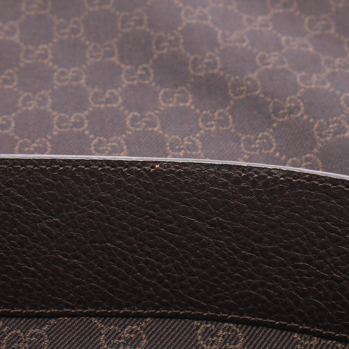 Gucci Brown Canvas Leather Handbag Shoulder Bag (Pre-Owned)