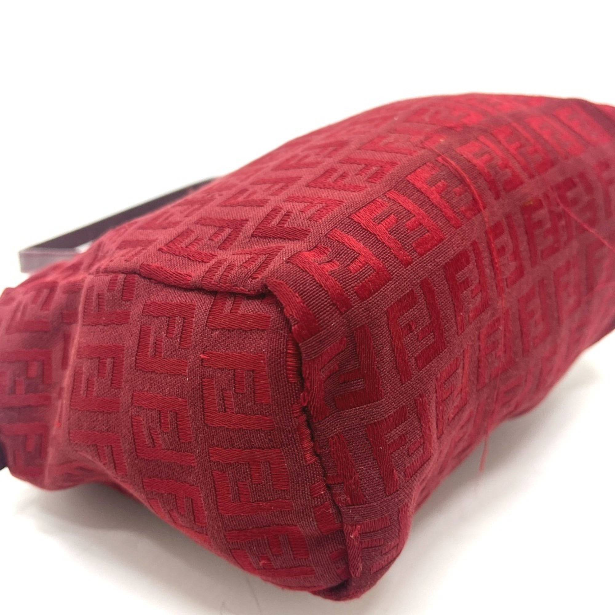 Fendi Red Color Canvas Handbag (Pre-Owned)