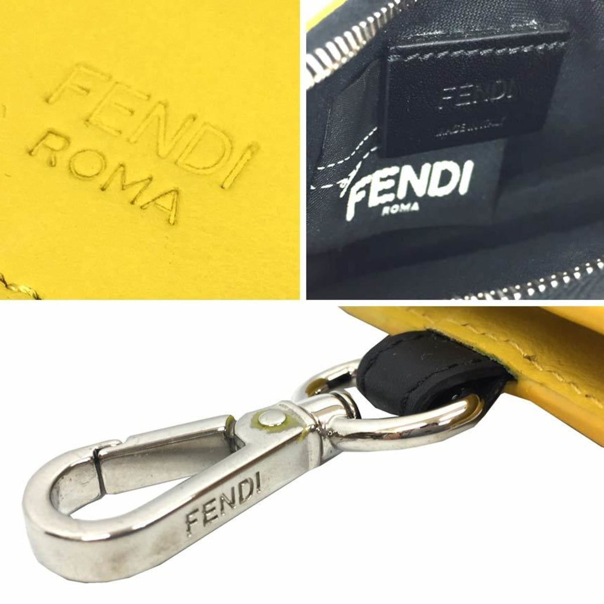 Fendi Yellow Leather Coin Purse/Coin Case (Pre-Owned)