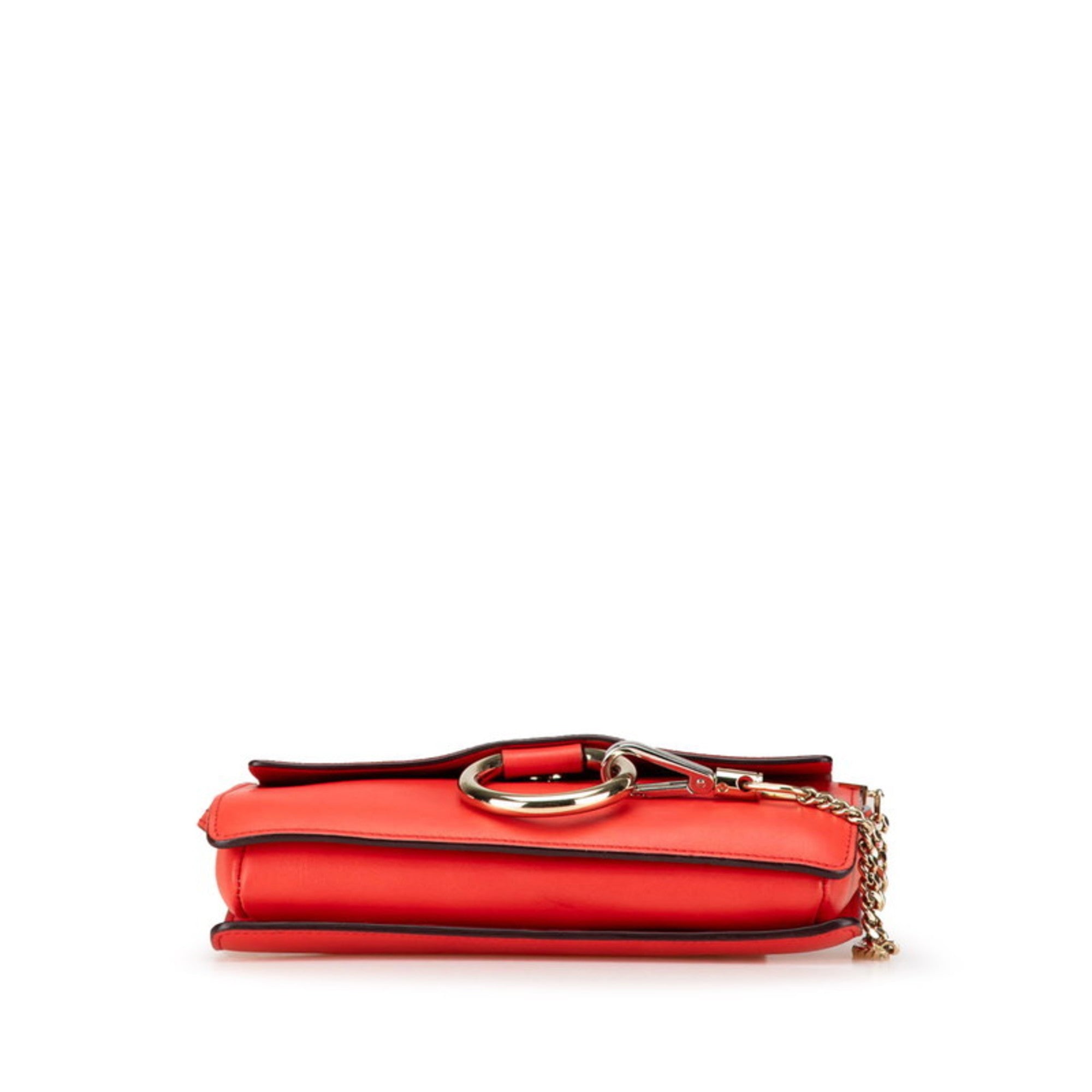 Chloé Red Color Leather Suede Shoulder Bag (Pre-Owned)