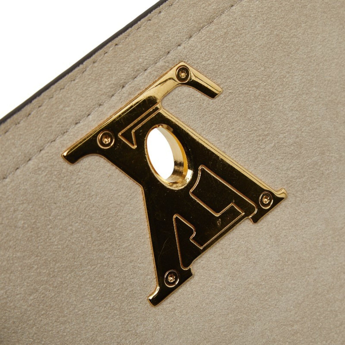Louis Vuitton Beige Grayish Leather Handbag Shoulder Bag (Pre-Owned)