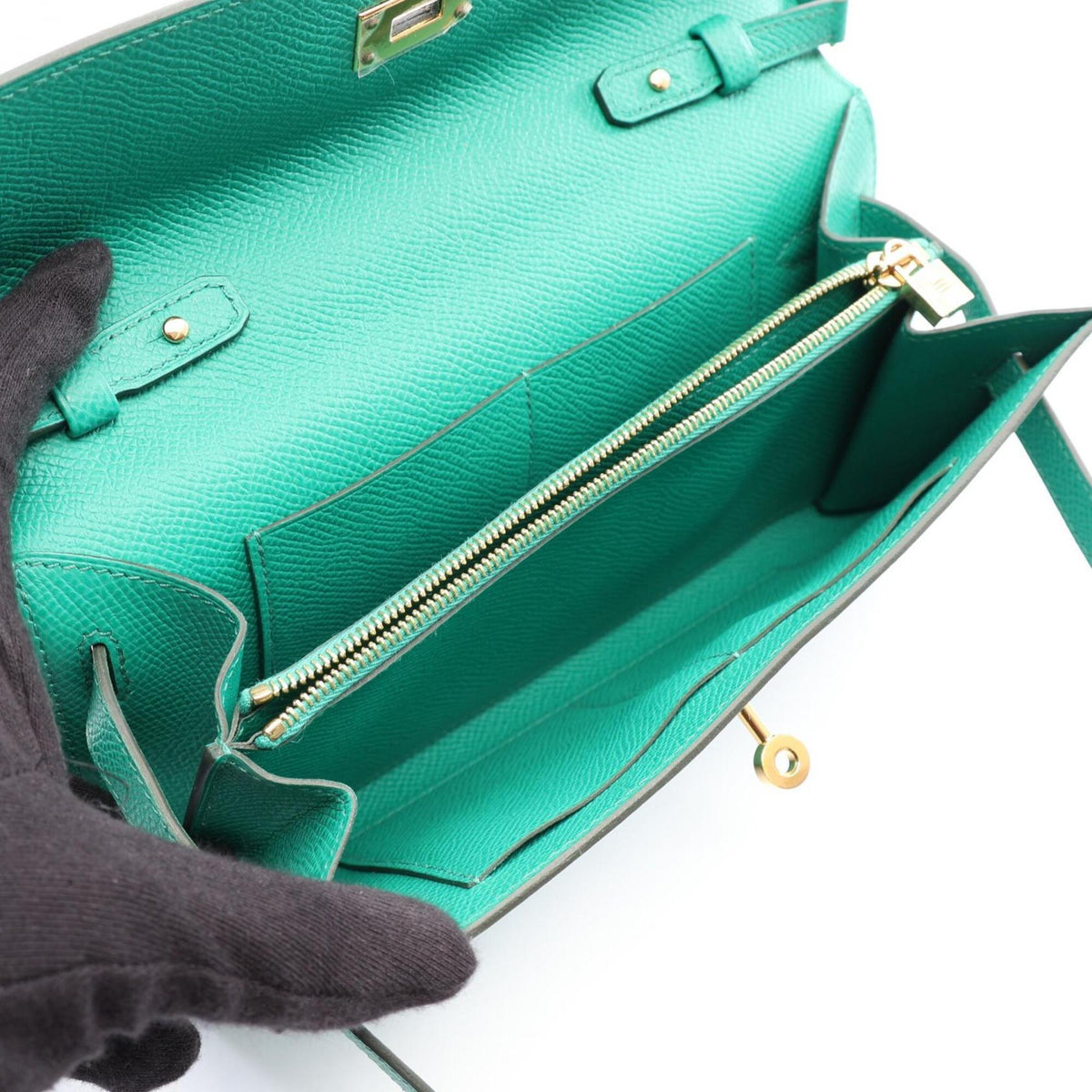 Hermes Green Epsom Leather Handbag Shoulder Bag (Pre-Owned)
