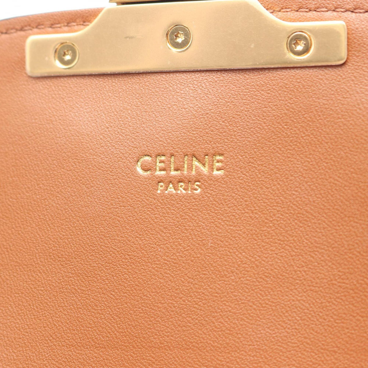 Celine Beige Brown White Coated Canvas Leather Handbag Shoulder Bag (Pre-Owned)