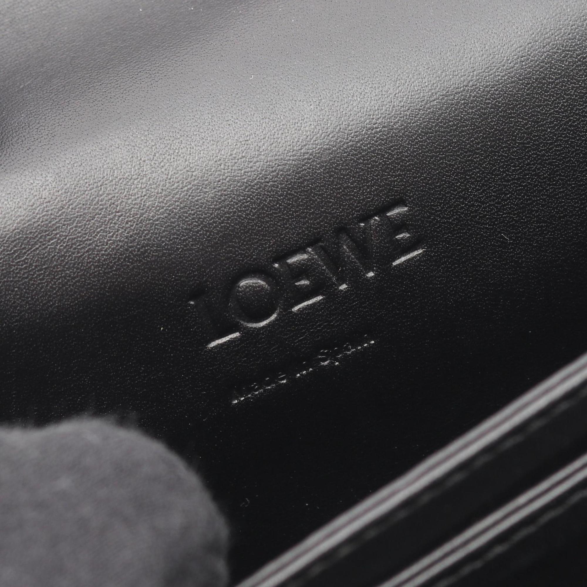 Loewe Black Ivory Canvas Leather Handbag Shoulder Bag (Pre-Owned)