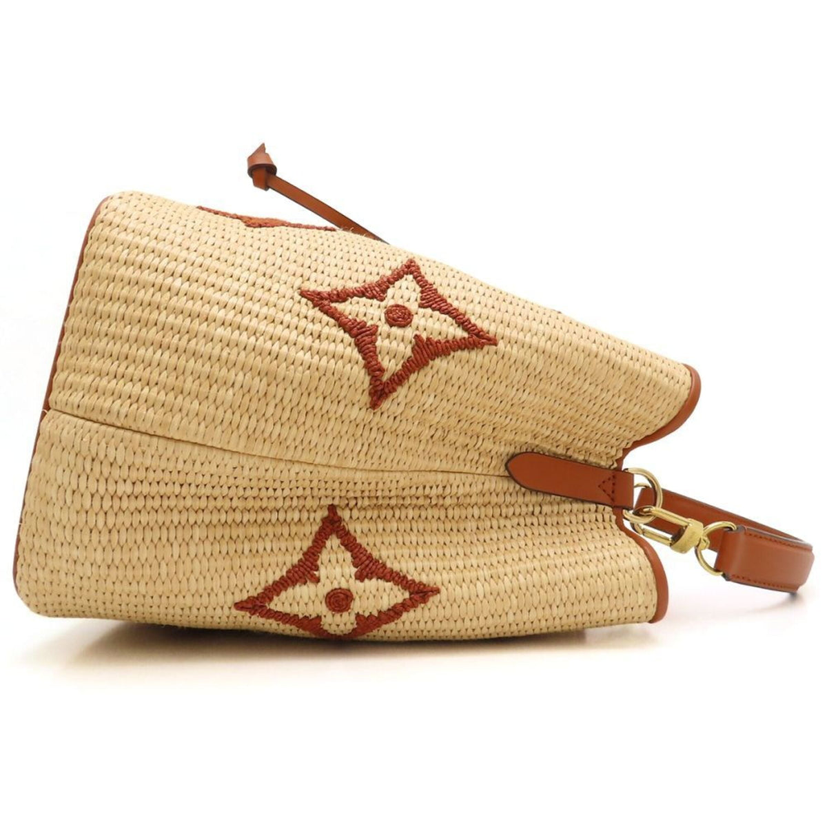 Louis Vuitton Brown Natural Raffia Leather Shoulder Bag (Pre-Owned)