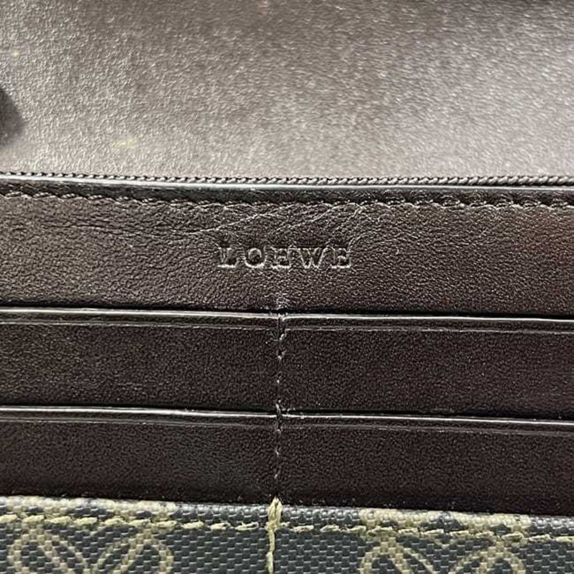 Loewe Gray Pvc Leather Long Wallet (Bi-Fold) (Pre-Owned)