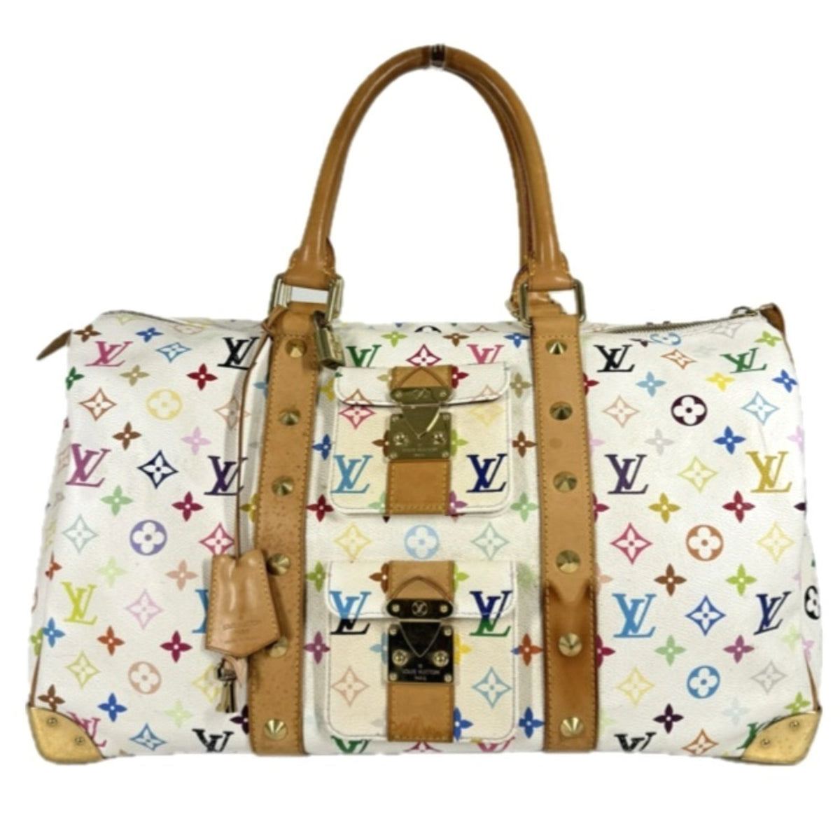 Louis Vuitton Blanc Monogram Multi-Color White Monogram Multicolore Boston Bag Handbag (Pre-Owned)