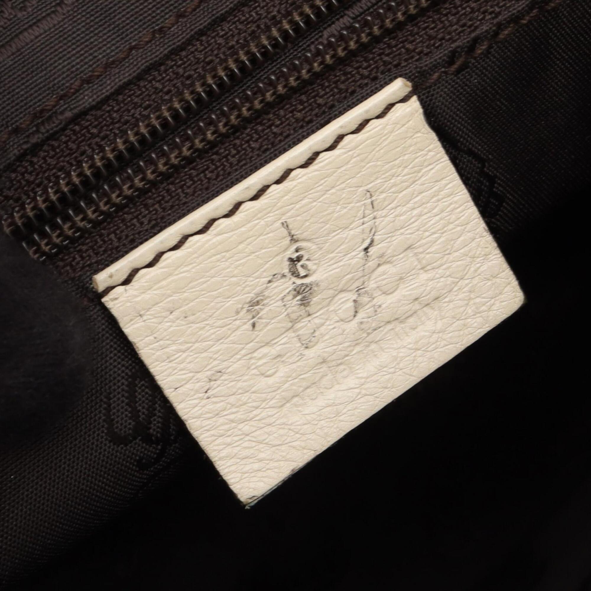 Gucci Ivory Leather Handbag Shoulder Bag (Pre-Owned)