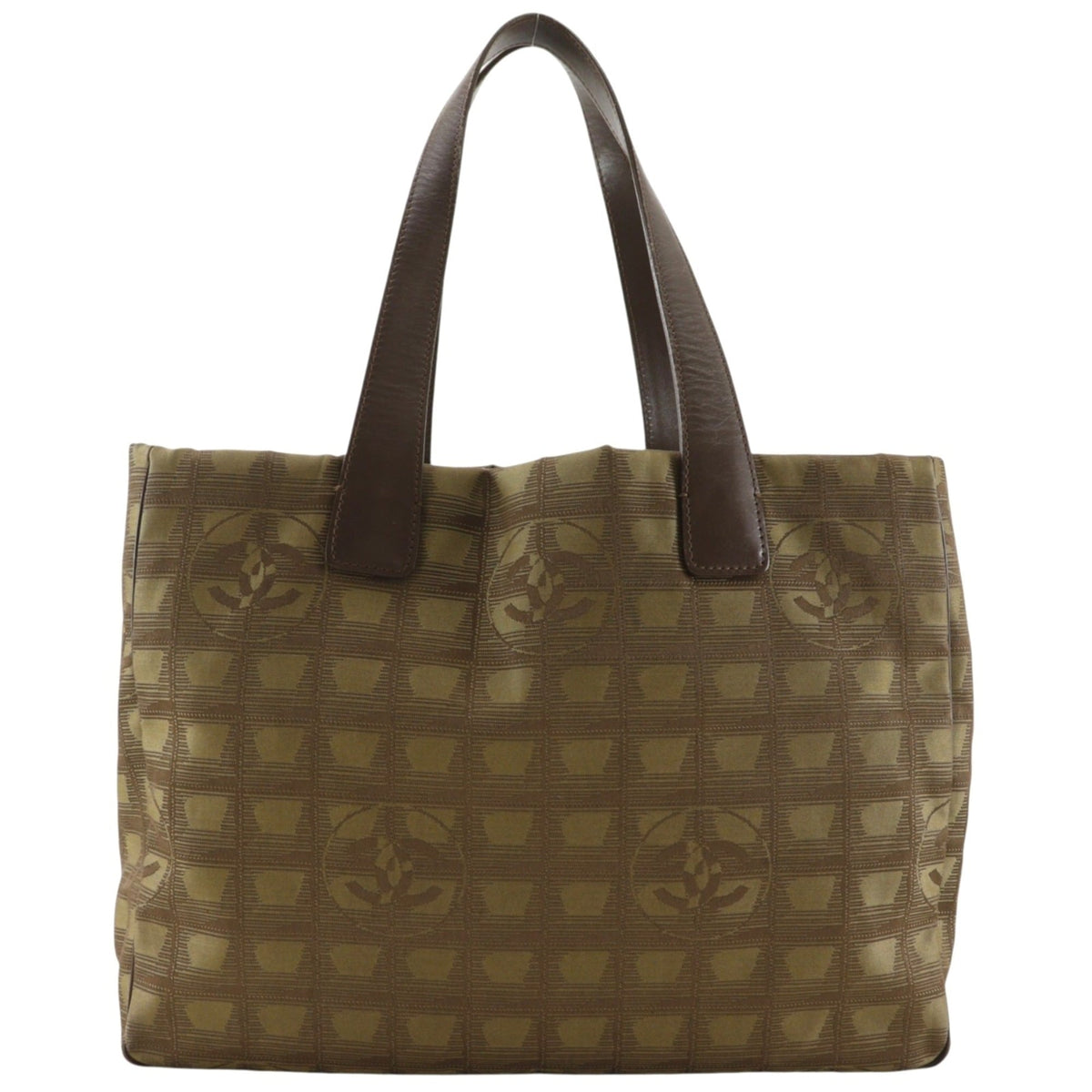 Chanel Khaki New Travel Line Tote Bag Weekend Bag (Pre-Owned)