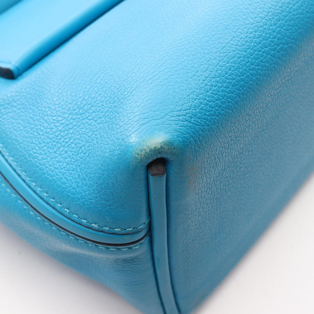 Hermes Blue Evercalf Leather Handbag (Pre-Owned)