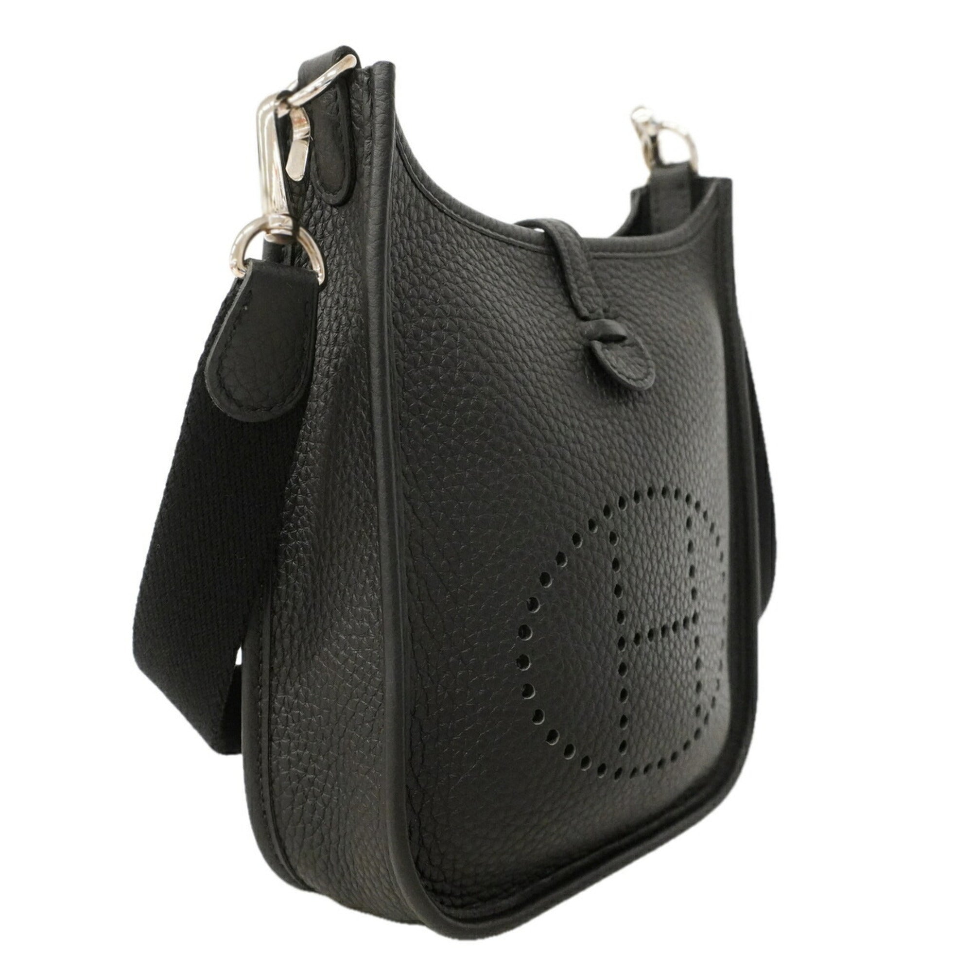 Hermes Black Taurillon Clemence Leather Shoulder Bag (Pre-Owned)