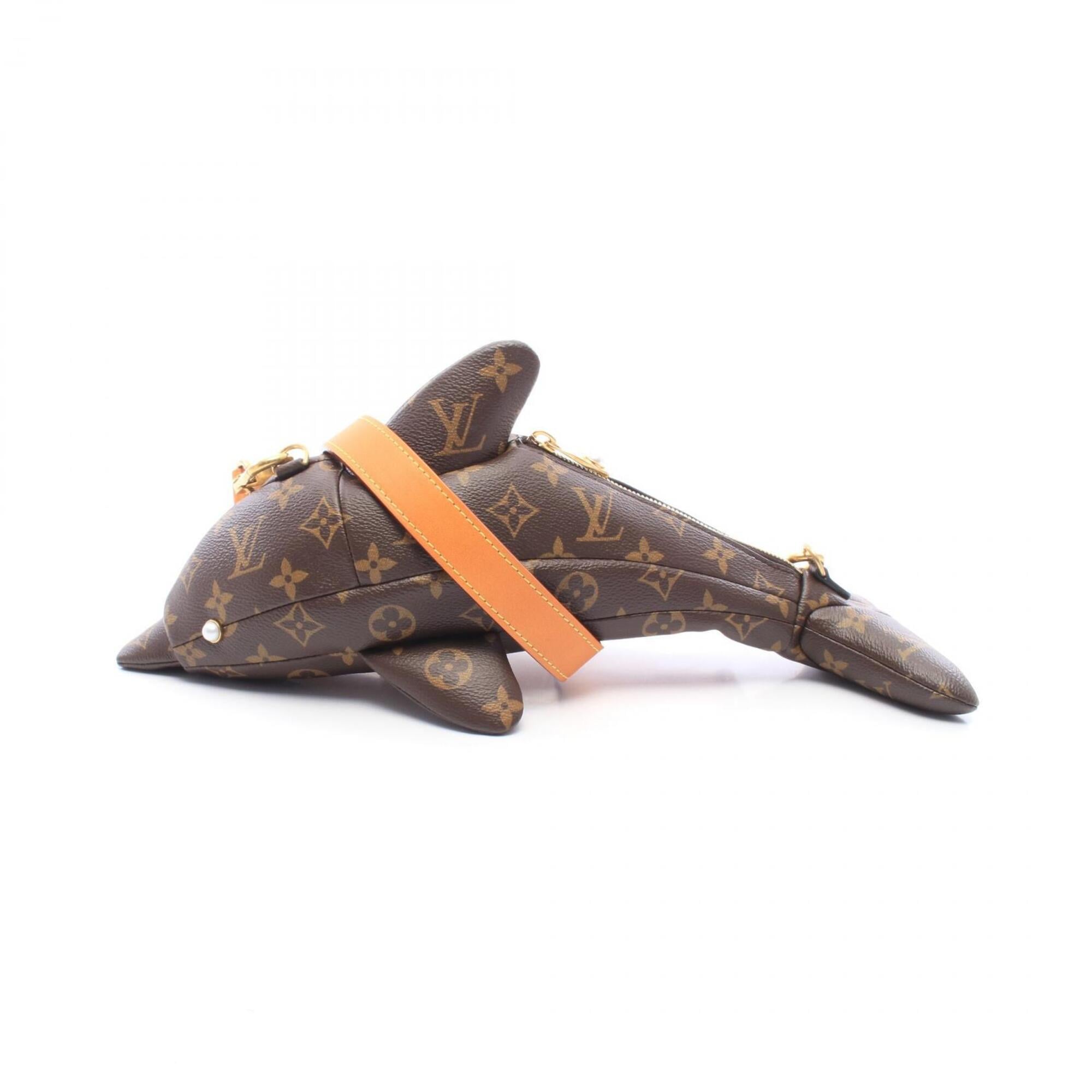 Louis Vuitton Brown Monogram Leather Handbag Shoulder Bag (Pre-Owned)