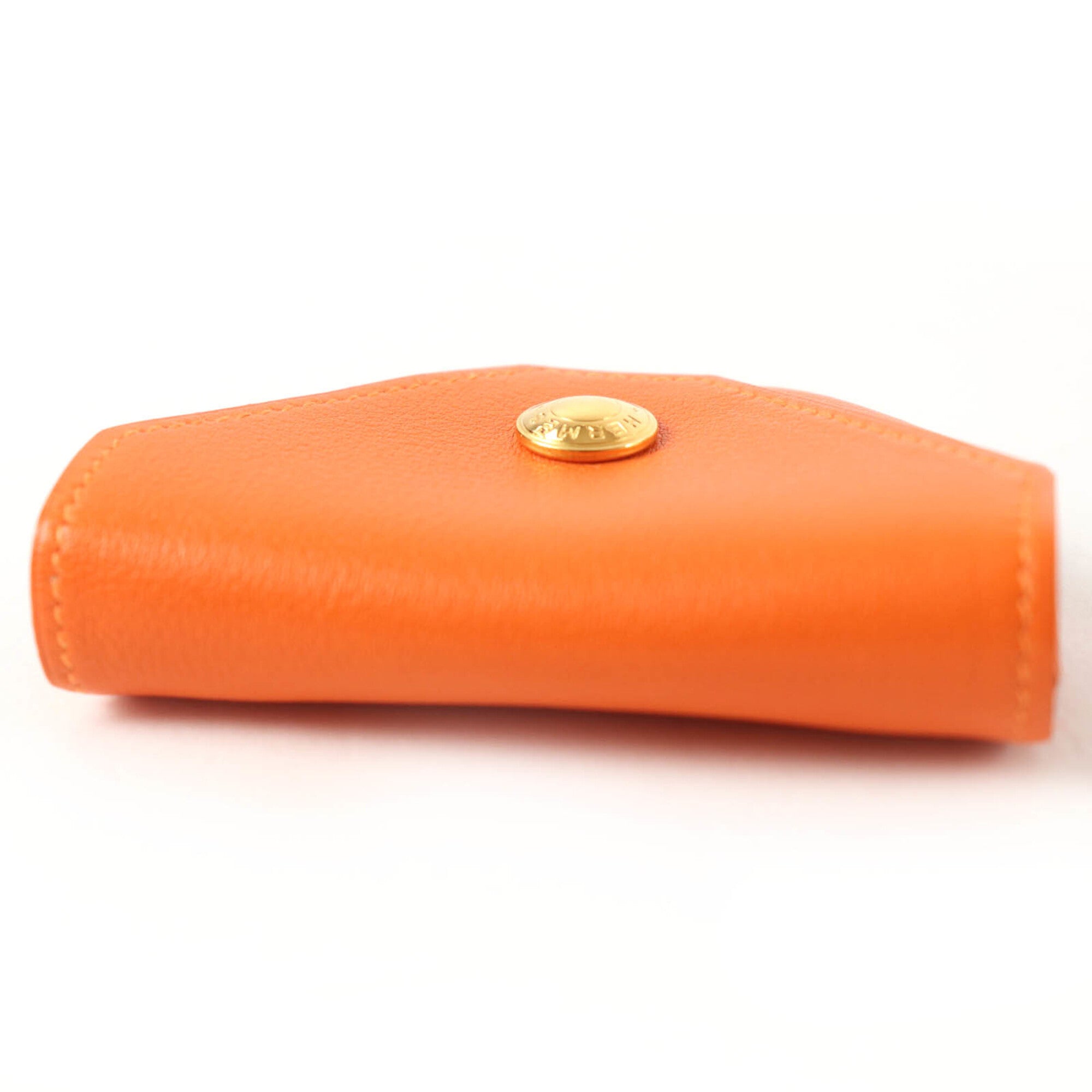 Hermes Orange Leather Coin Purse/Coin Case (Pre-Owned)