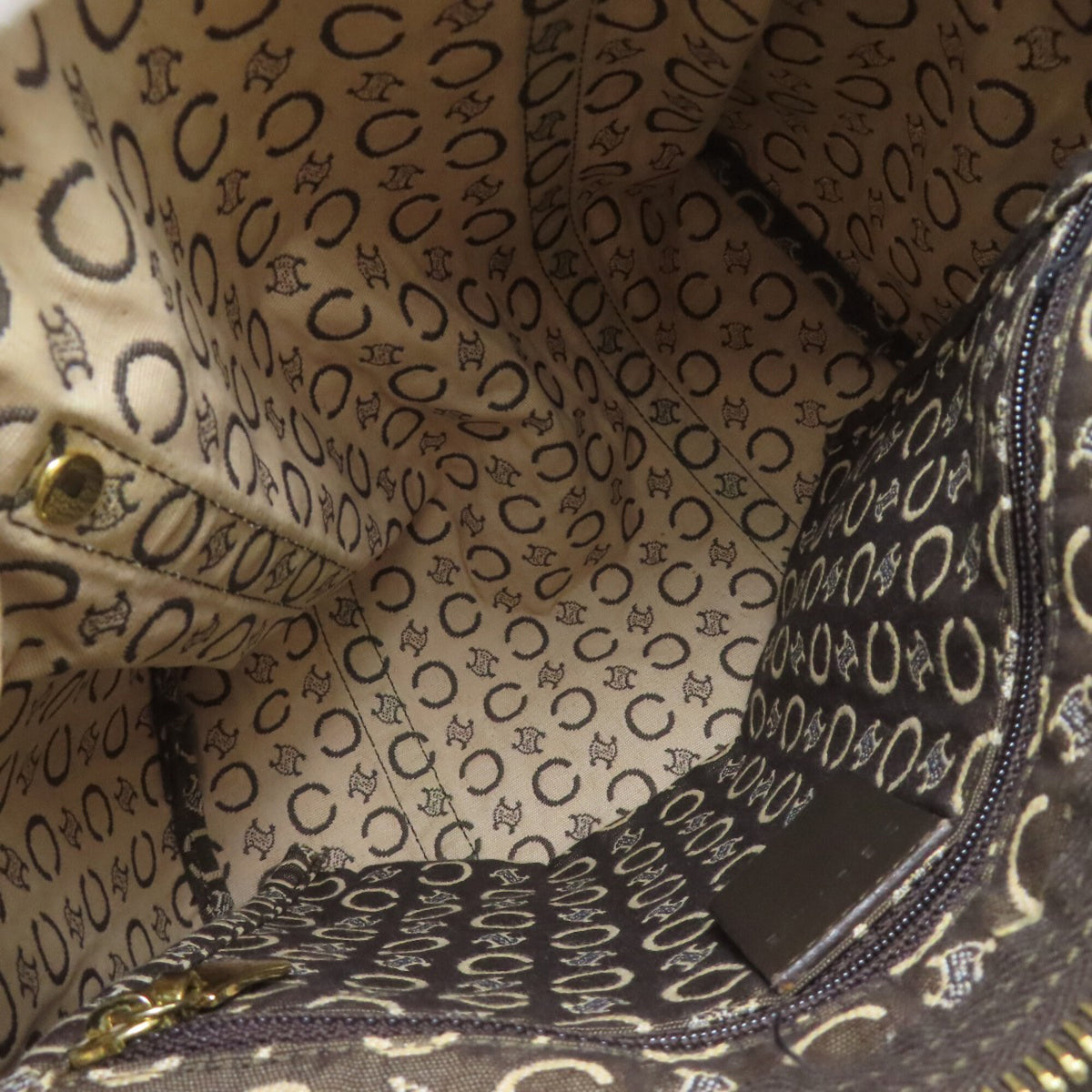 Celine Brown Canvas Boston Bag (Pre-Owned)