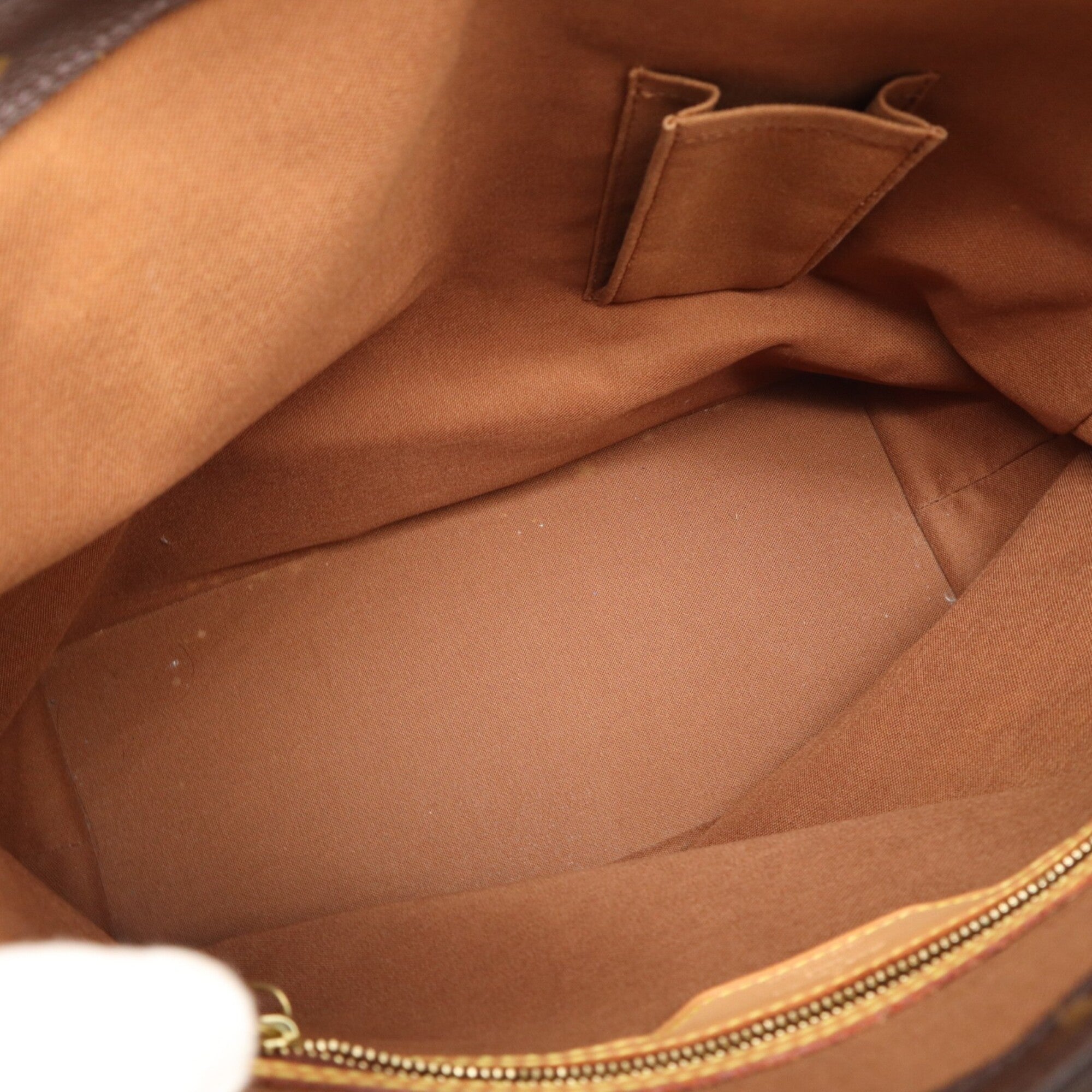 Louis Vuitton Beige Brown Coated Canvas Leather Handbag (Pre-Owned)