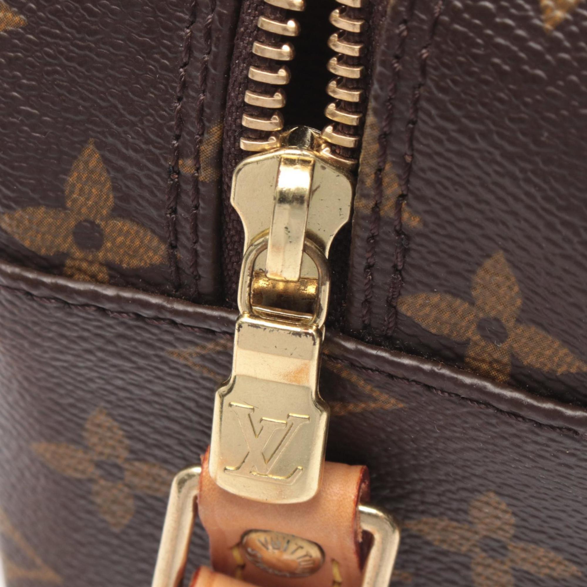 Louis Vuitton Brown Coated Canvas Leather Handbag Shoulder Bag (Pre-Owned)